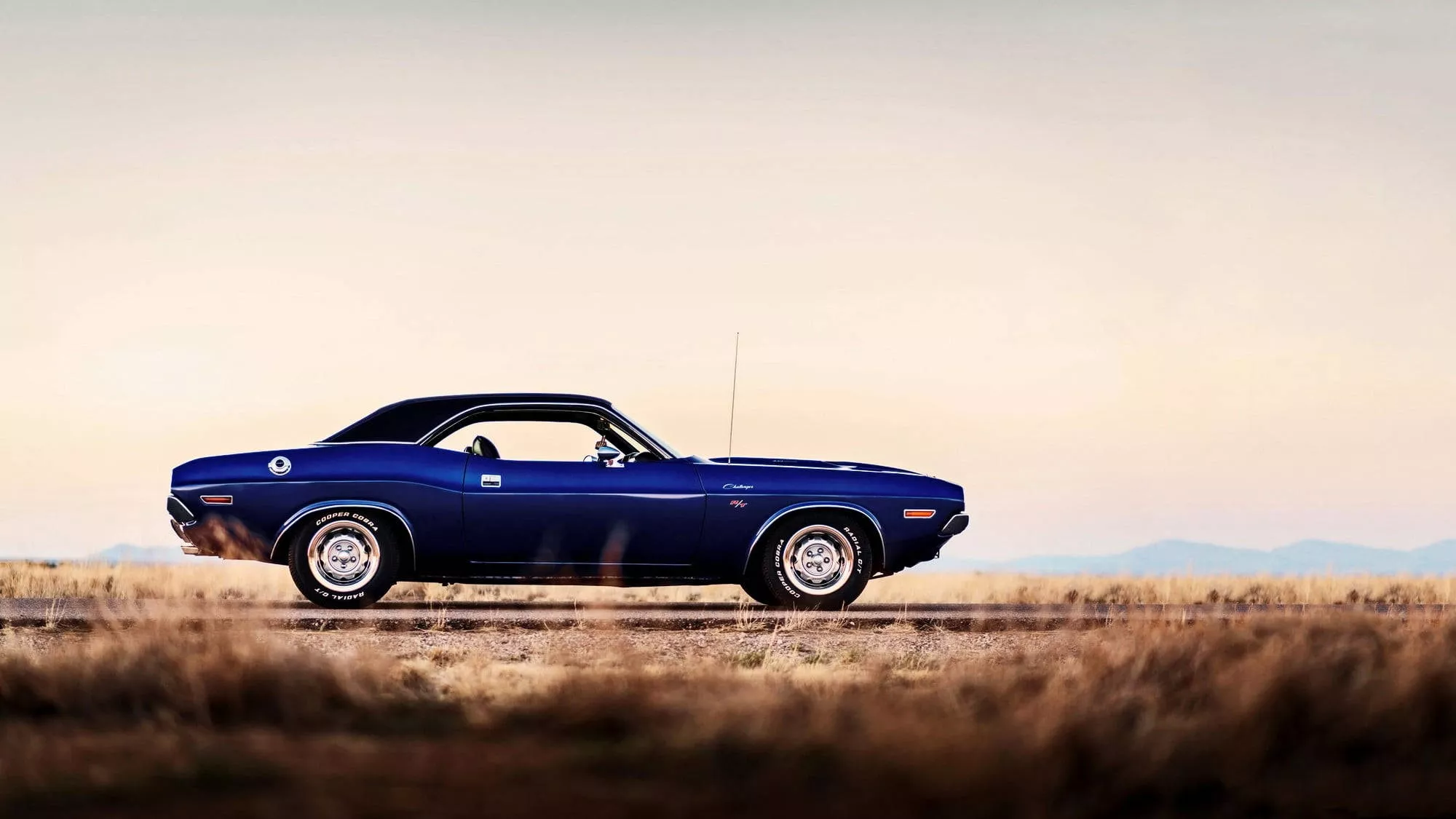 Deserted Navy Blue Dodge Challenger