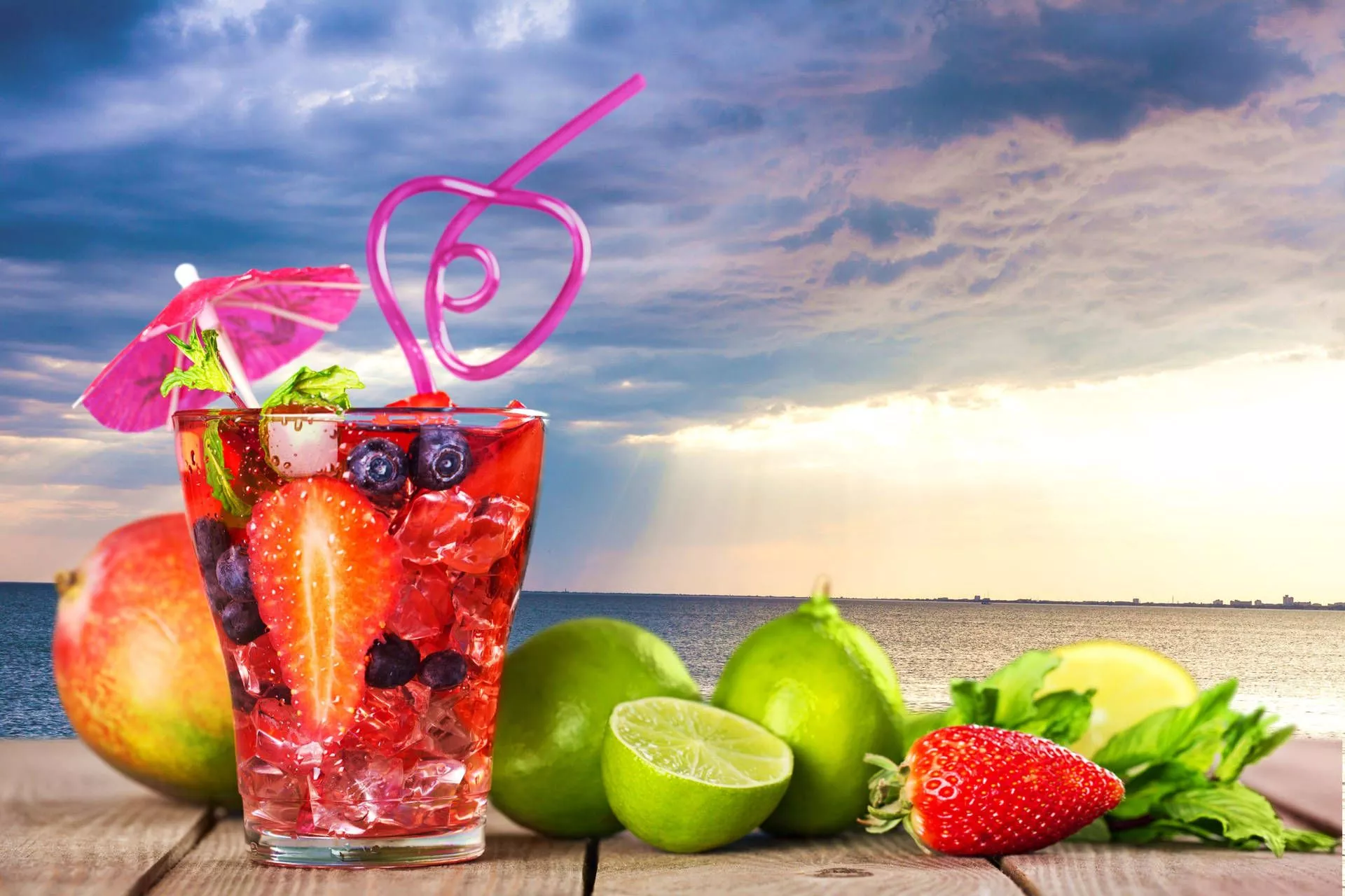 Tropical Drink Background. Wallpaper