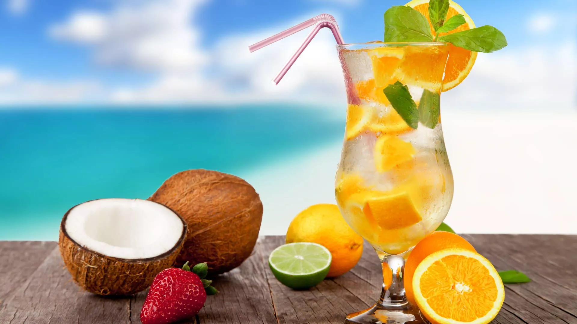 Orange And Lime Tropical Drink