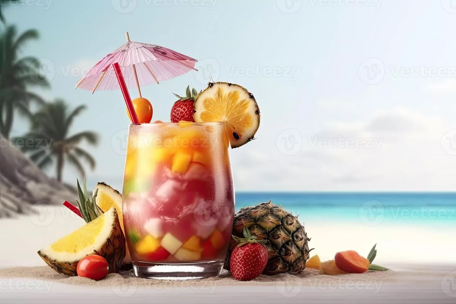 Tropical cocktail. Summer drinks