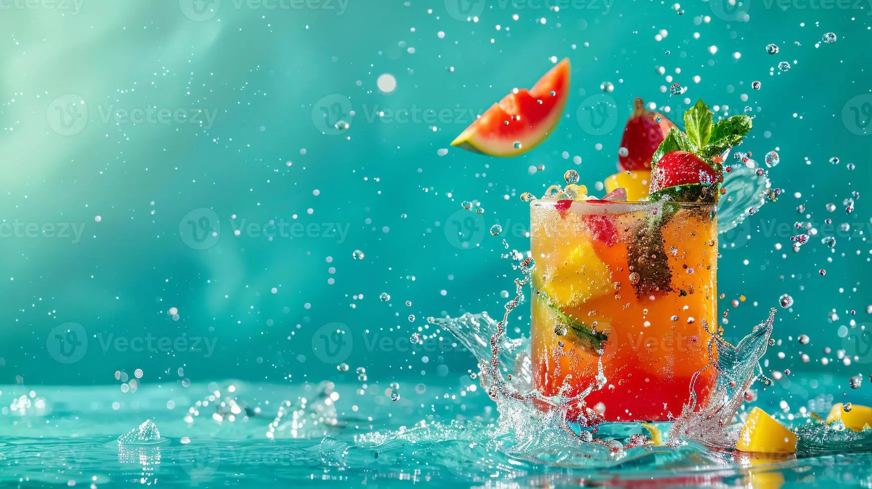 A Vibrant, Tropical Colored Cocktail Exploding With Freshness