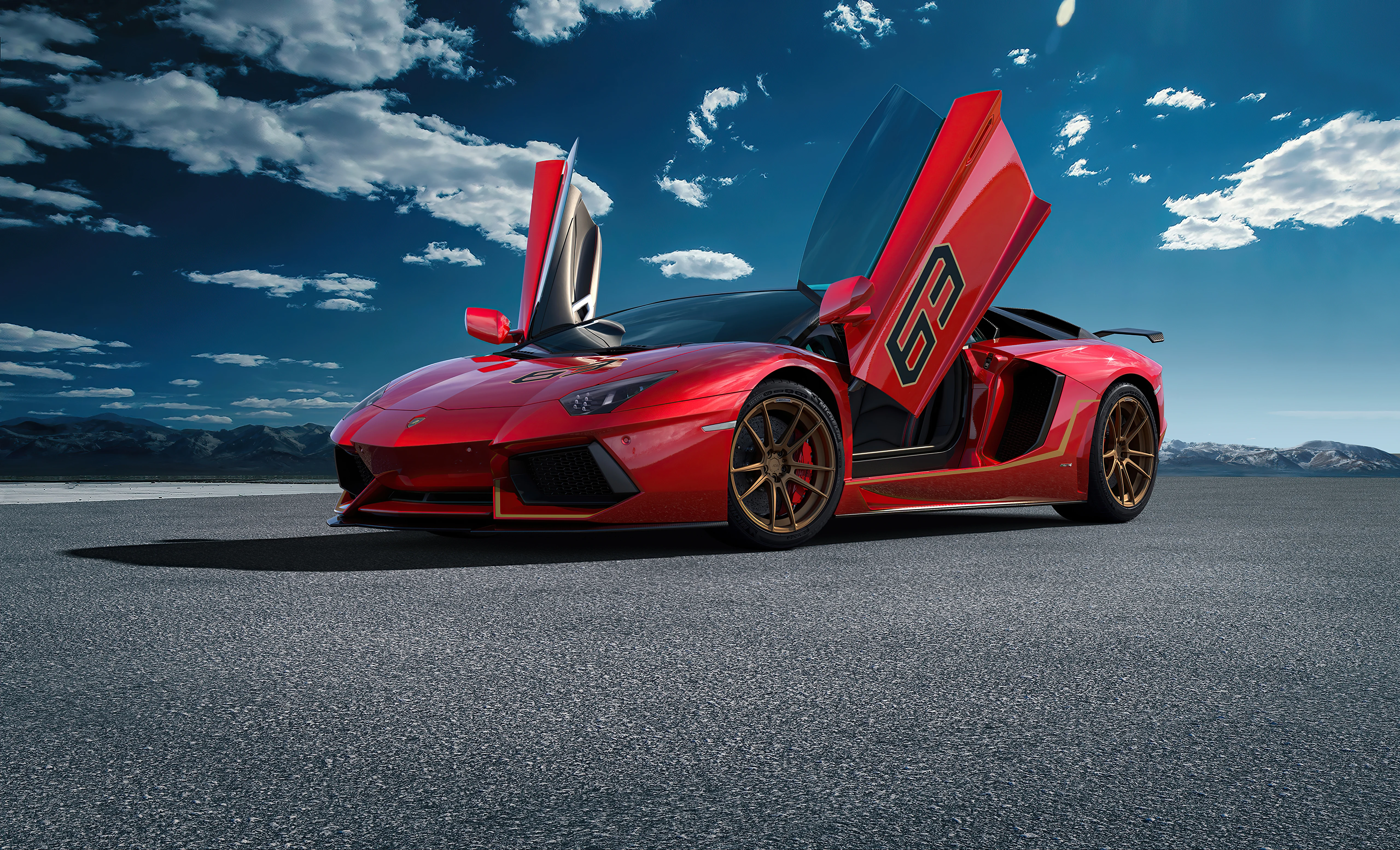 Lamborghini Aventador SVJ Red Wallpaper