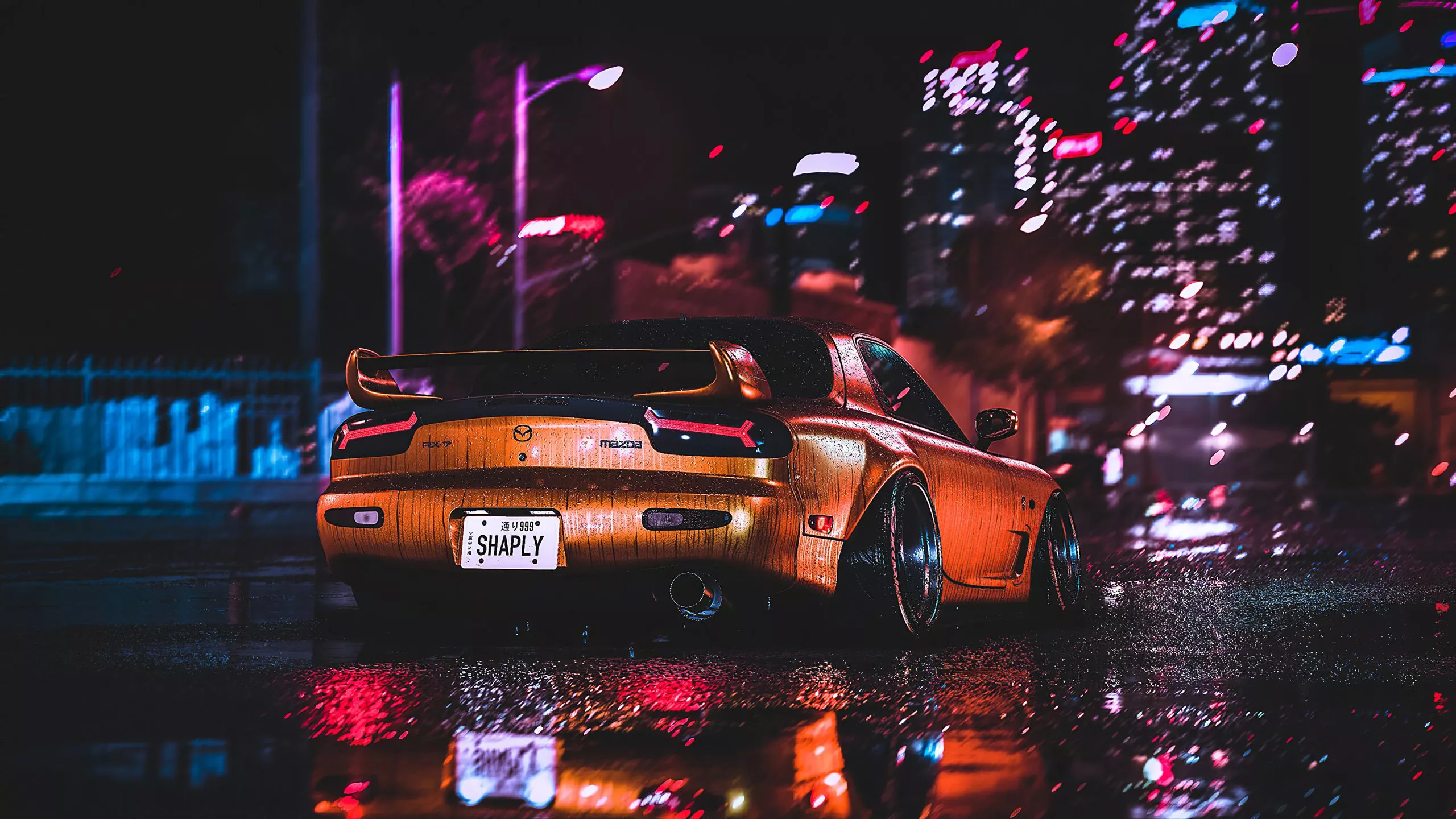 wallpaper 2560x1440 mazda rx7, rear