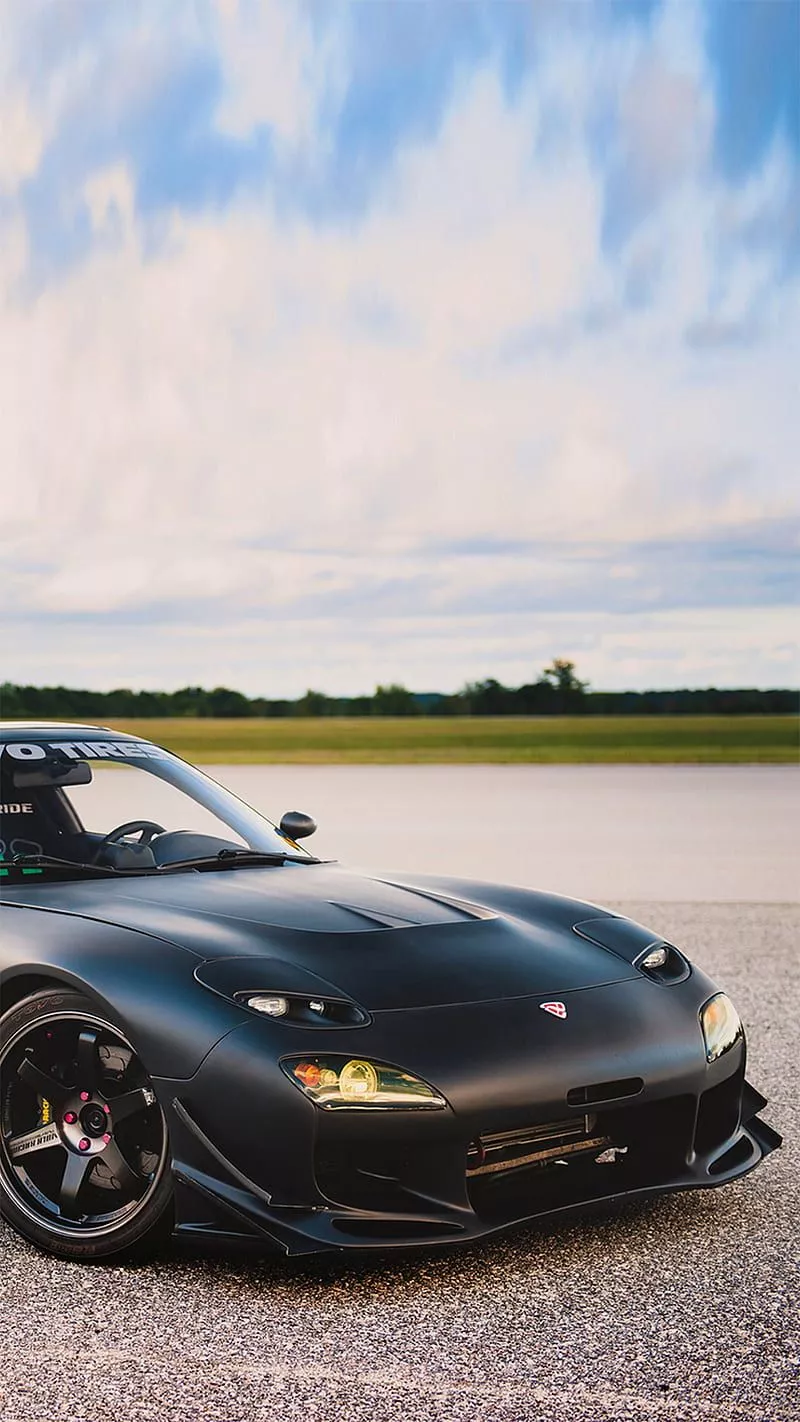 Mazda RX 7 Tuning, Black, Car, Engine