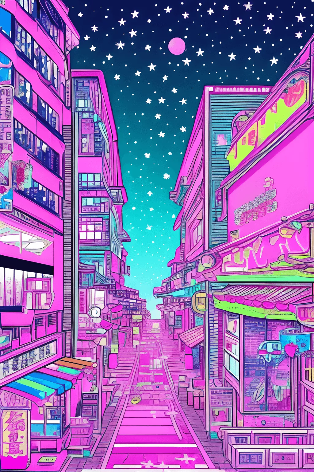 Kawaii Pink Pastel Rainbow Pixel Art