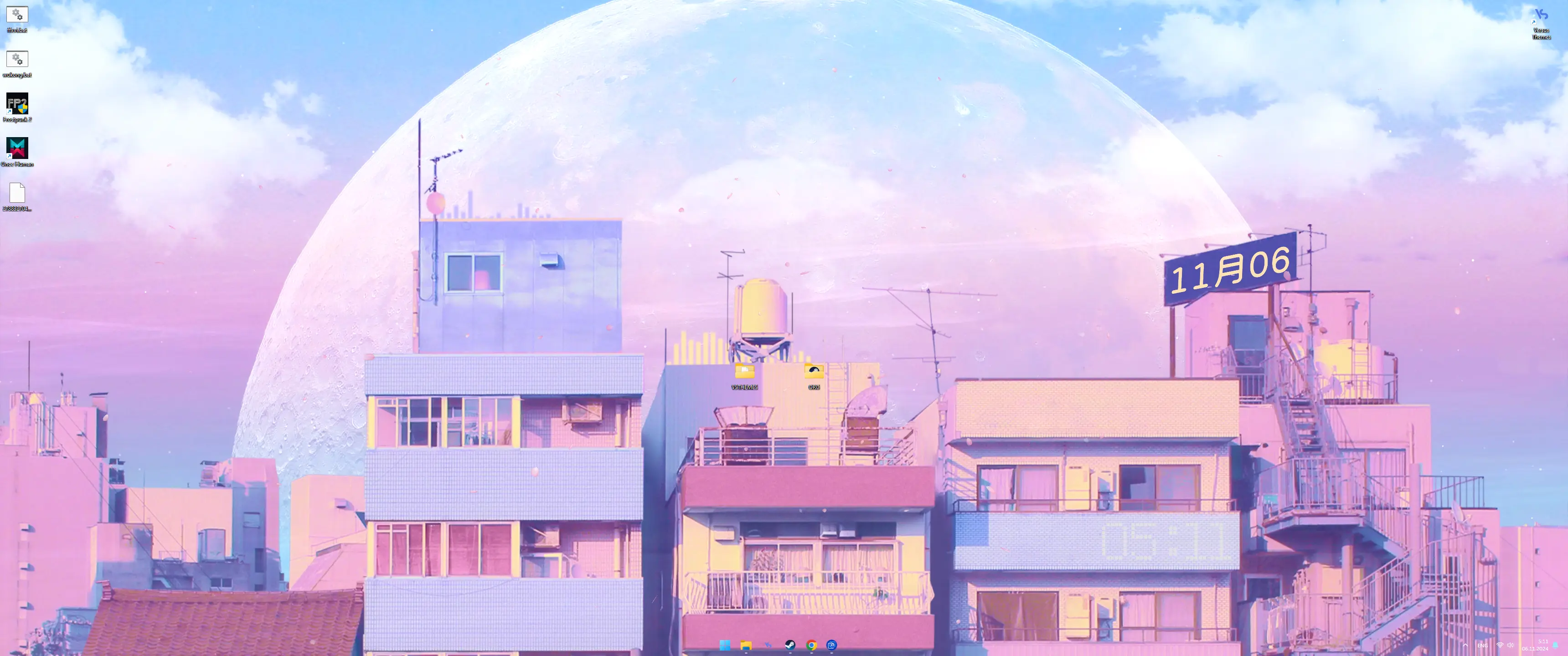 Live wallpaper Pink, cherry town