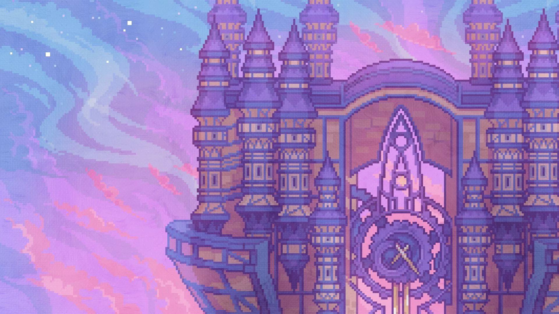 pixelart Daybreak Town desktop + mobile