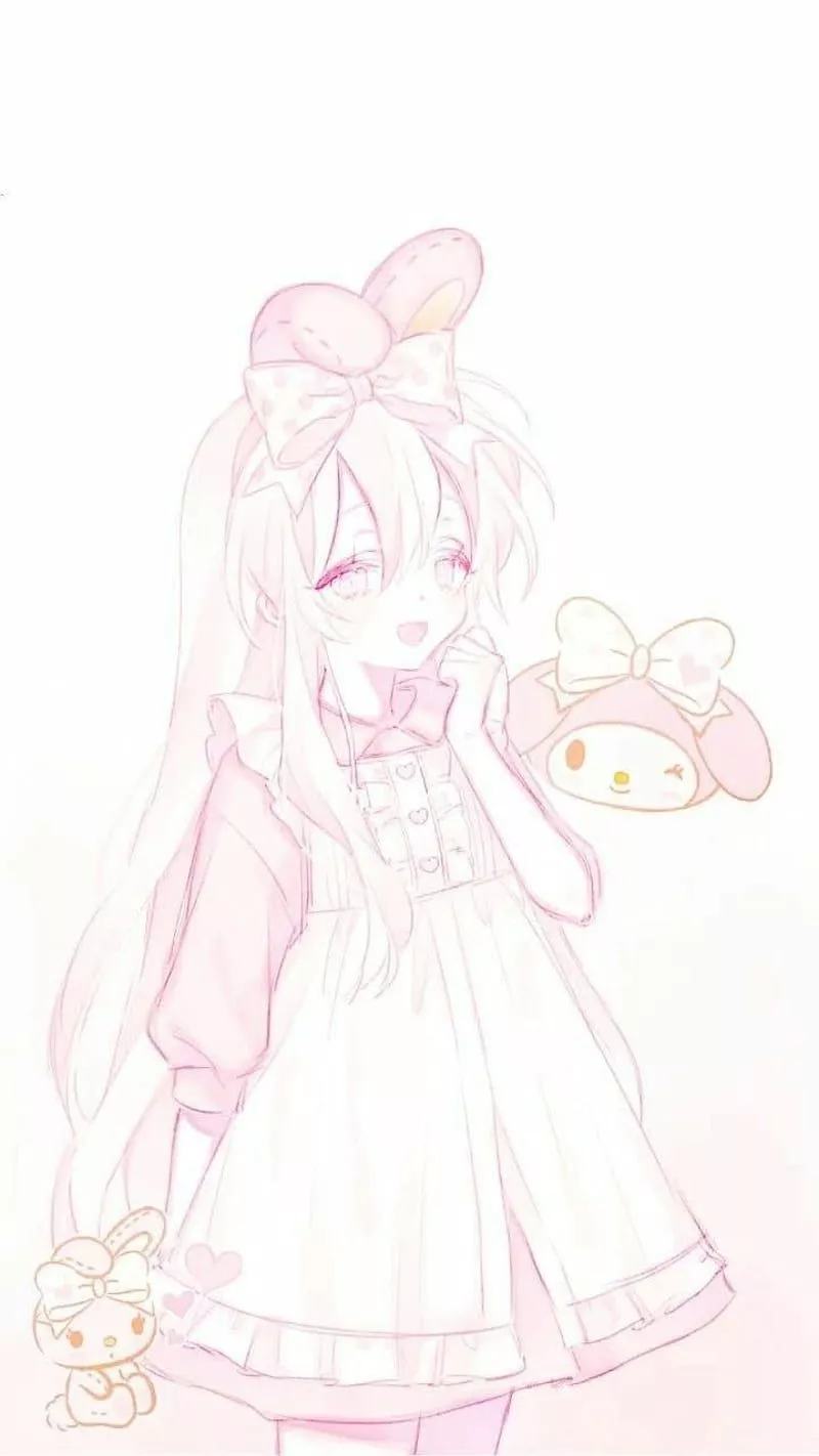 My melody, anime, pink, sanrio, HD