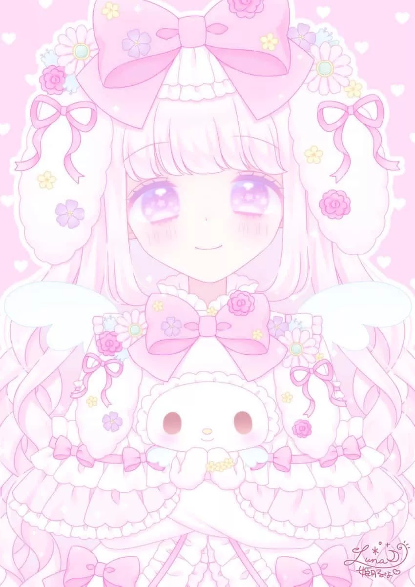 Download My Melody Enjoying a Cupcake