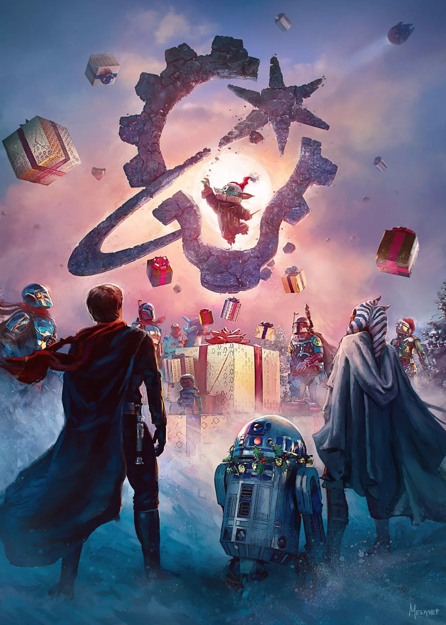 blast painting this ILM holiday card