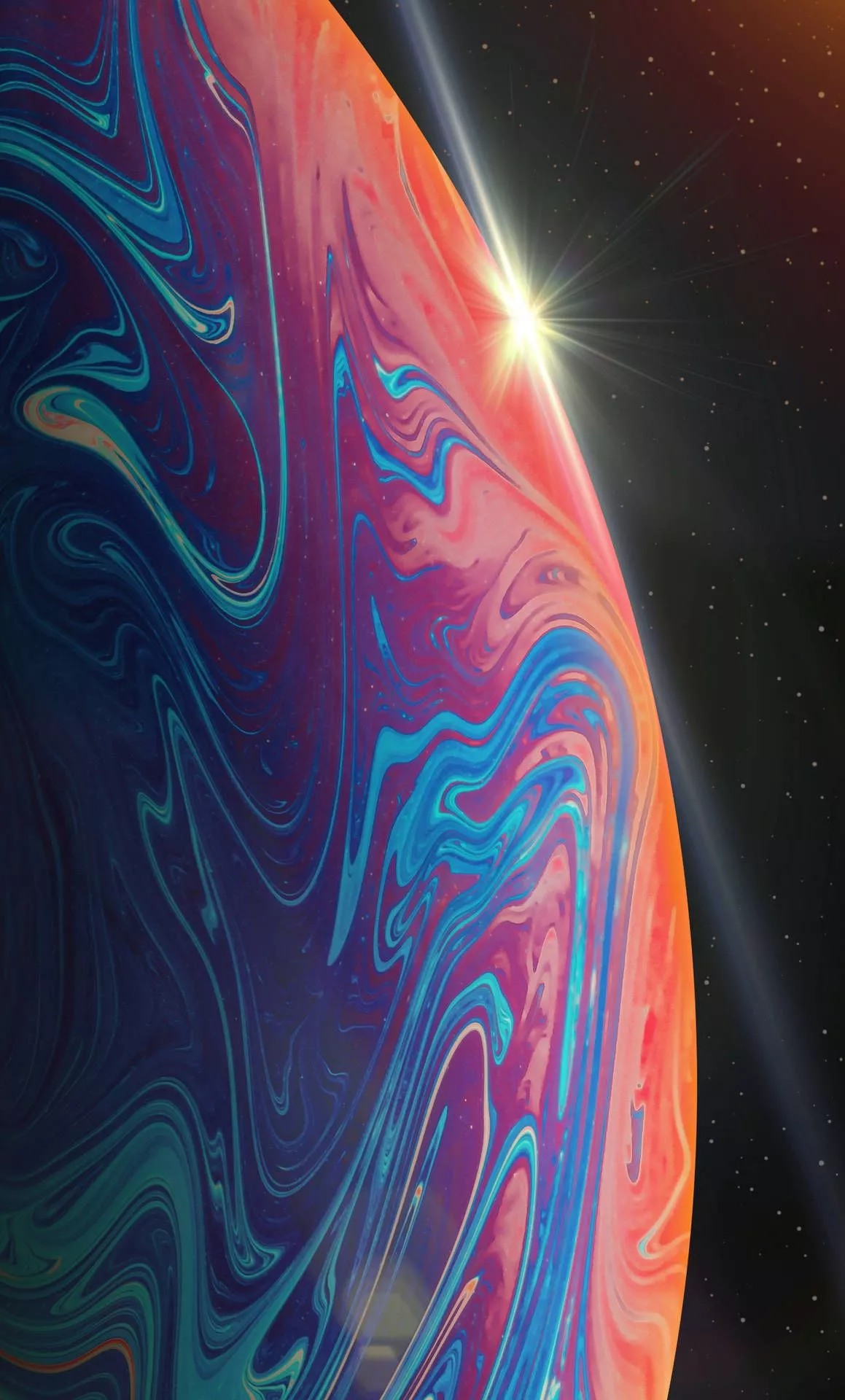 iPhone 13 Ios Purple Planet Wallpaper