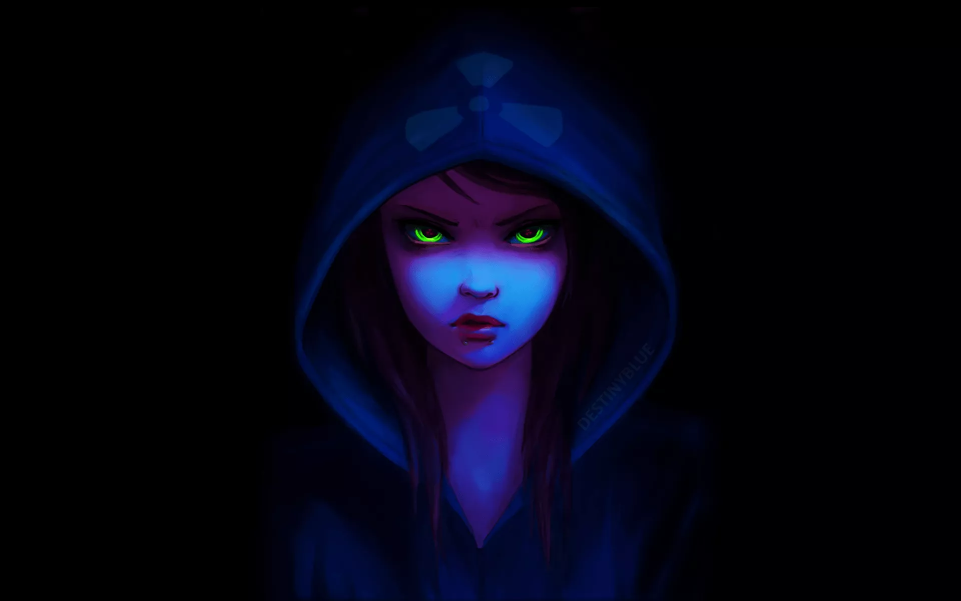 Anime Girl in Hoodie Wallpaper