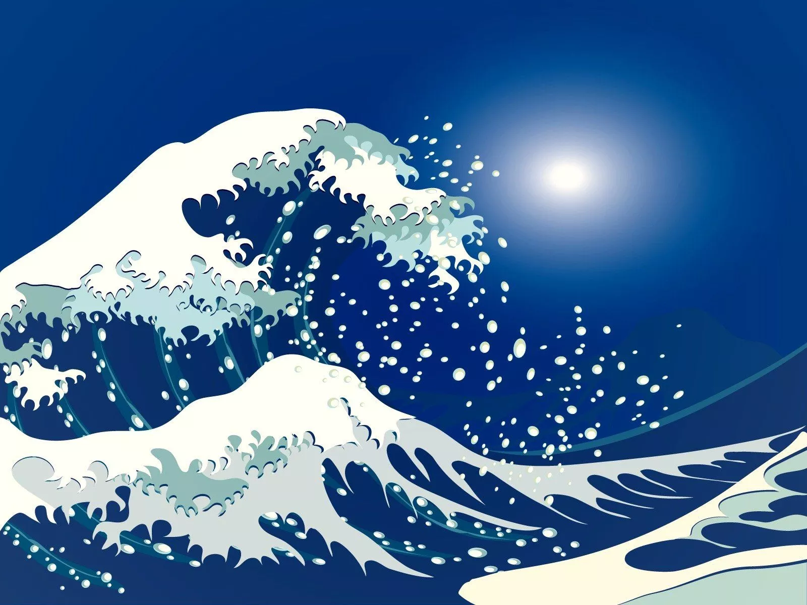 Off Kanagawa Ocean Waves Wallpaper