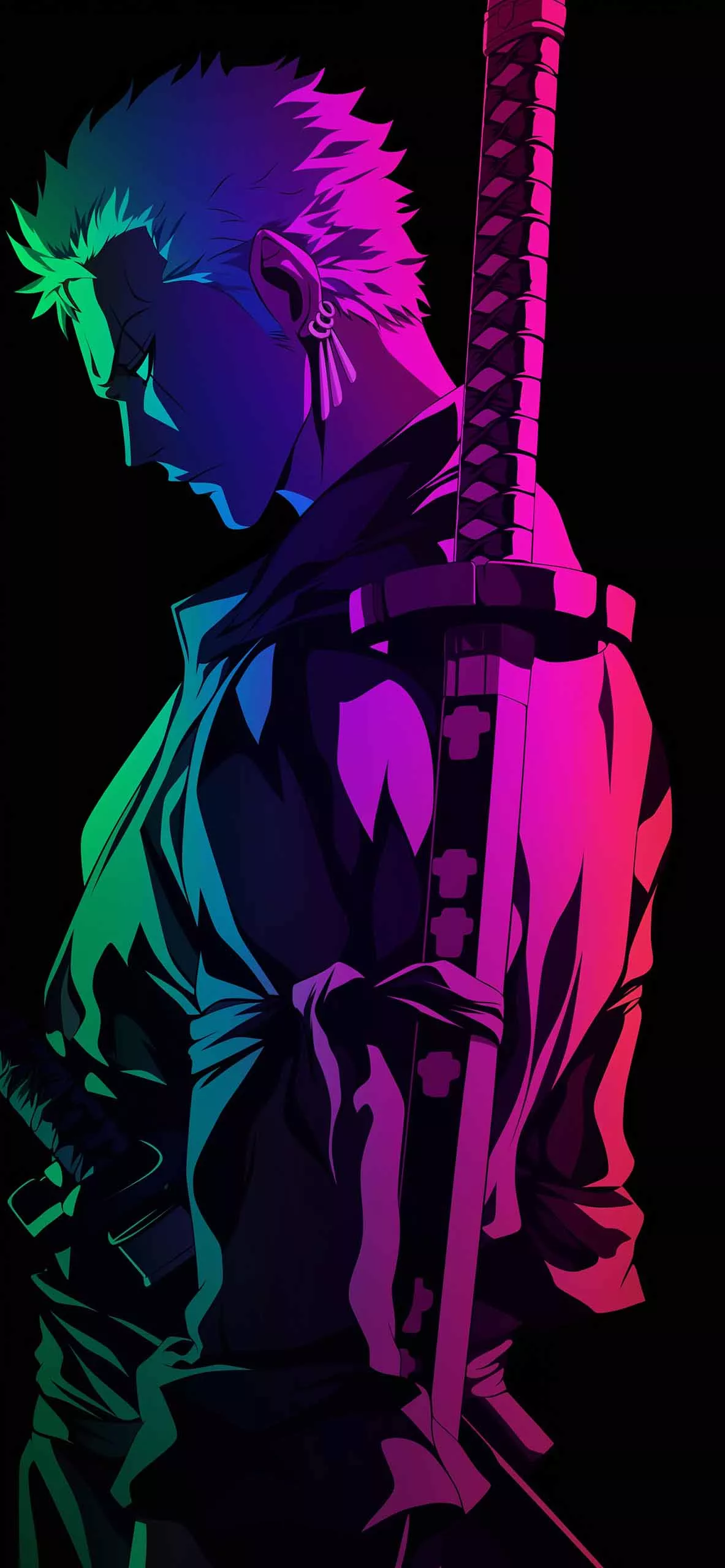 Zoro Colorful AMOLED Wallpaper Anime Wallpaper for iPhone