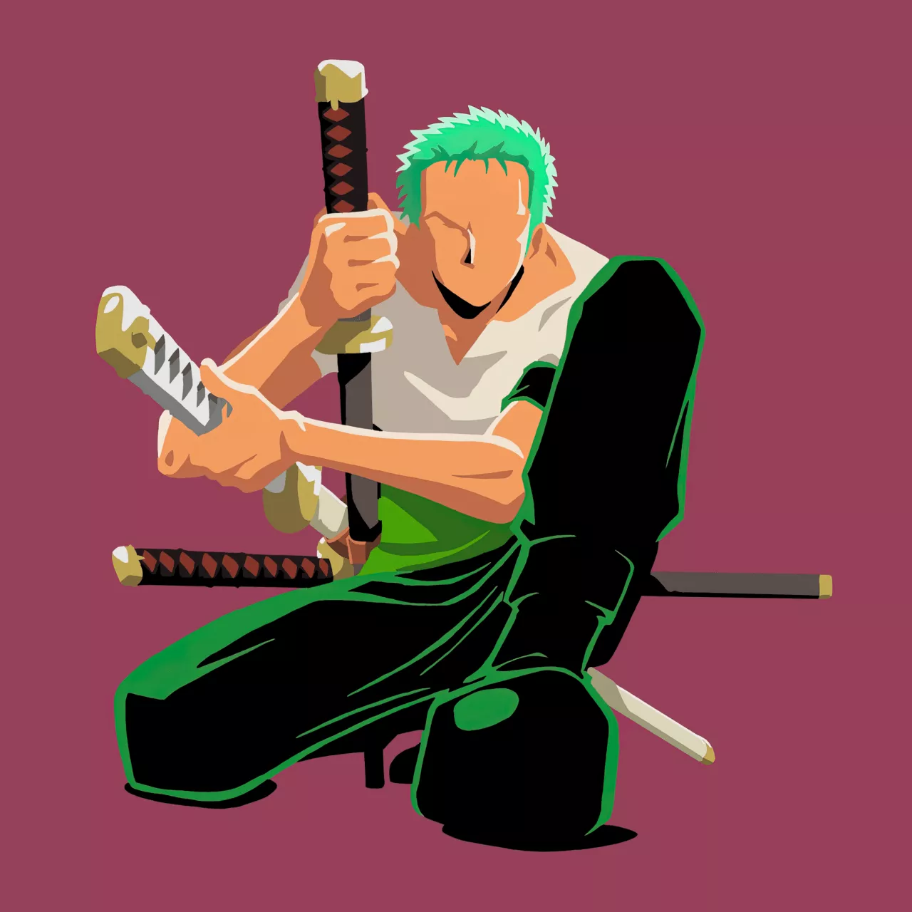 Roronoa Zoro Wallpaper 4K, Illustration
