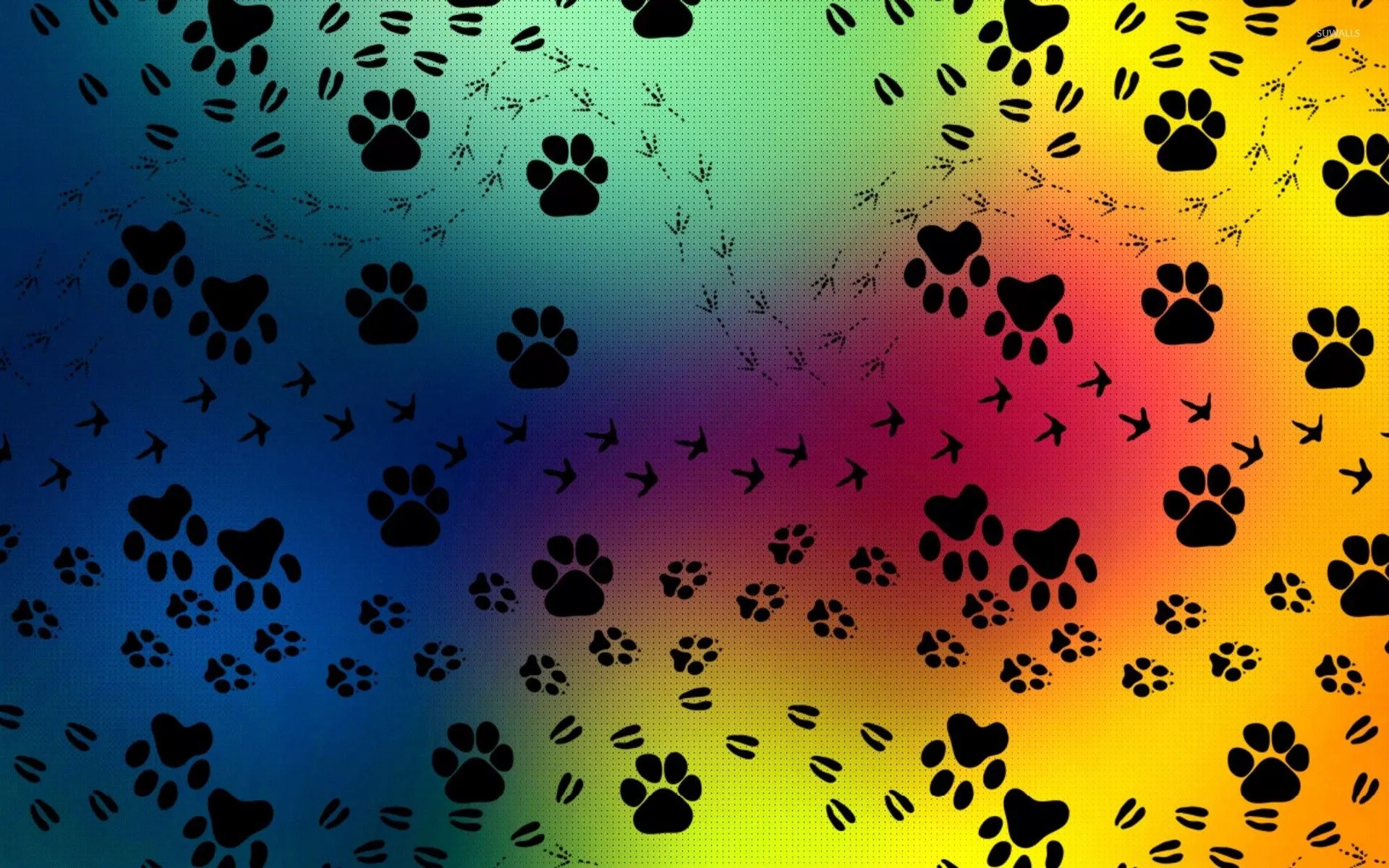 Paw print pattern wallpaper