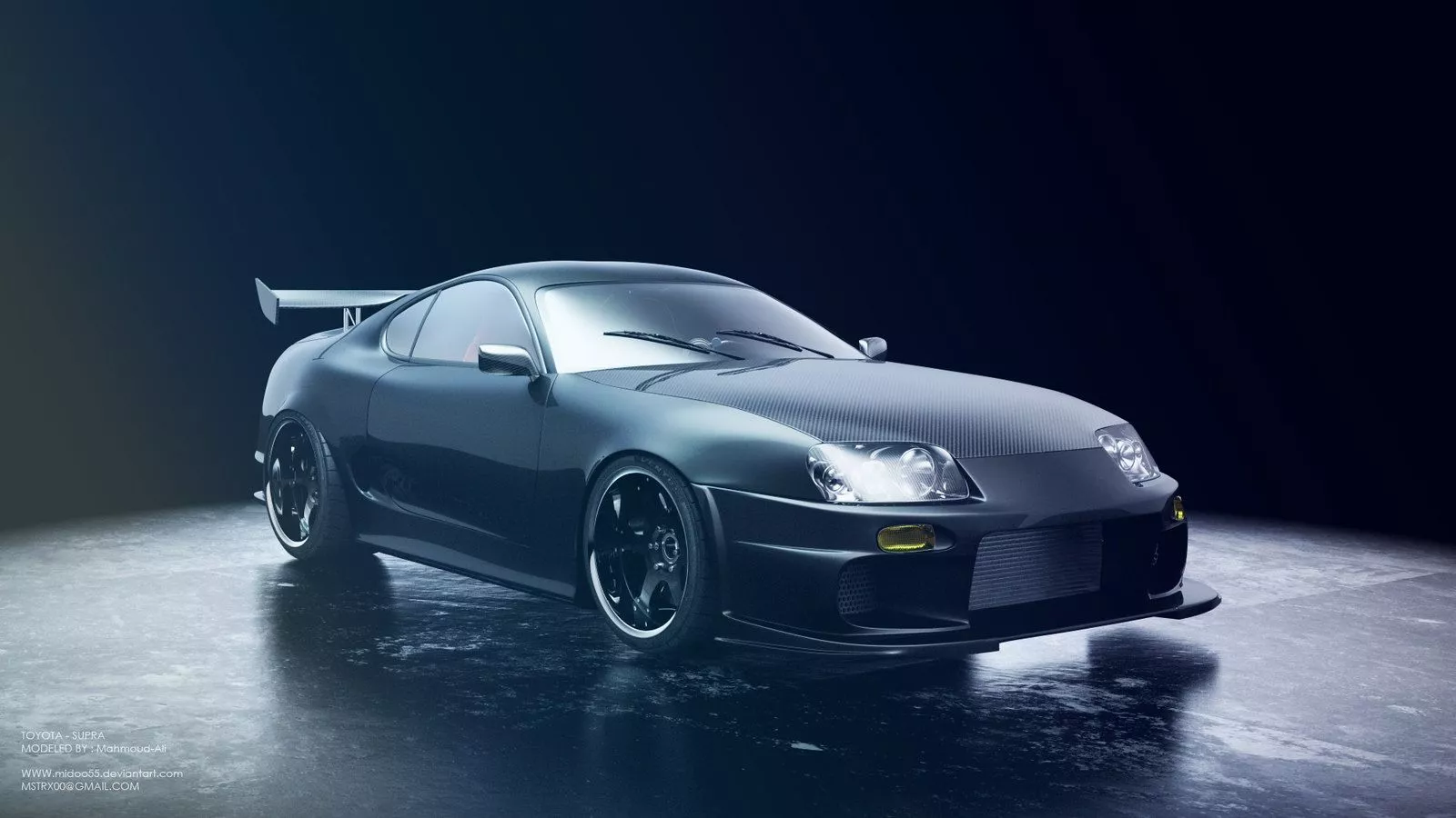 Black Toyota Supra HD Wallpaper. Black