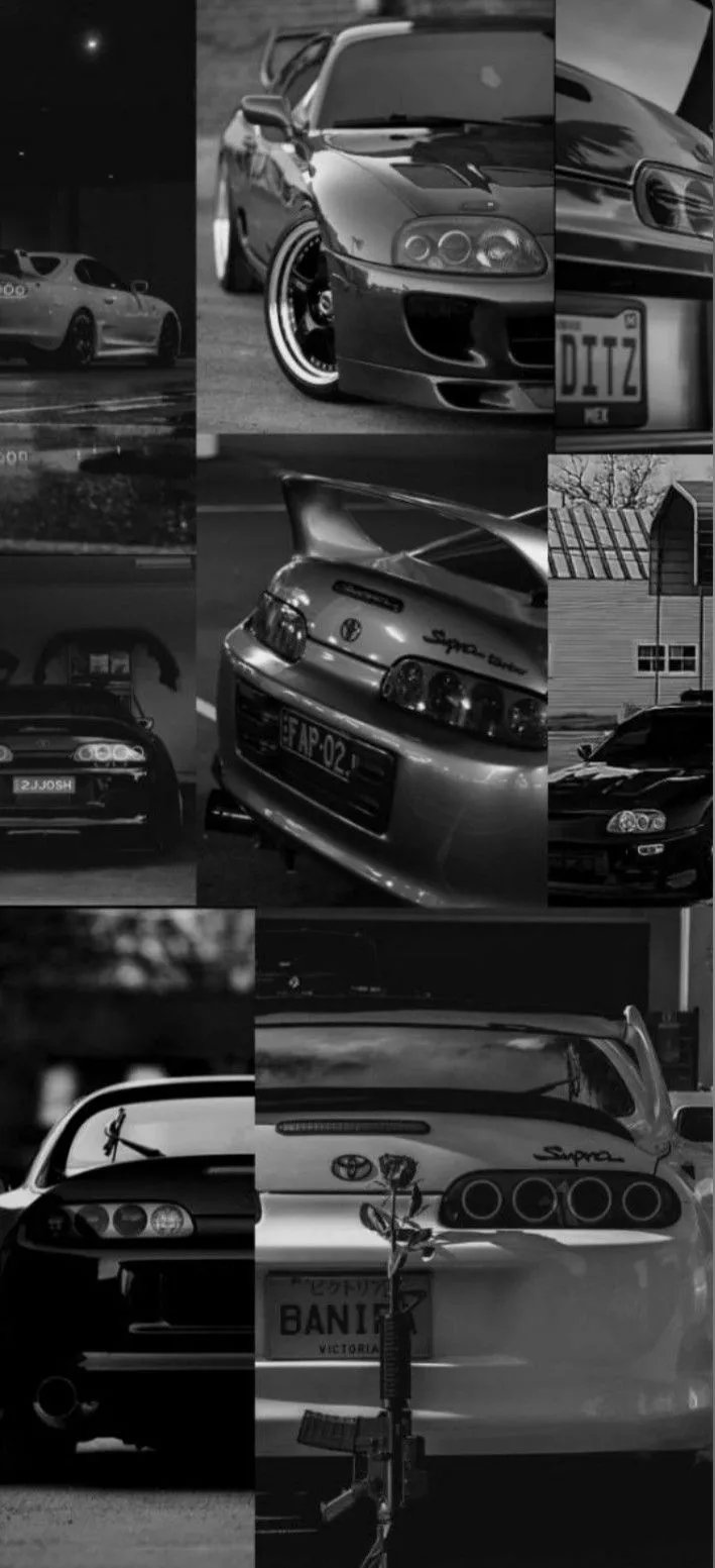 Aesthetic wallpaper black white Supra