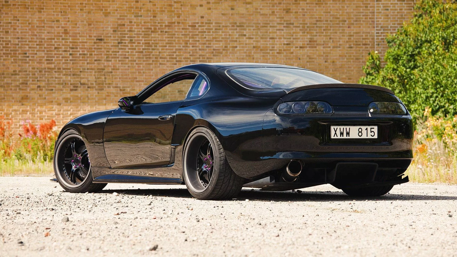 Download Black Toyota Supra Car Back