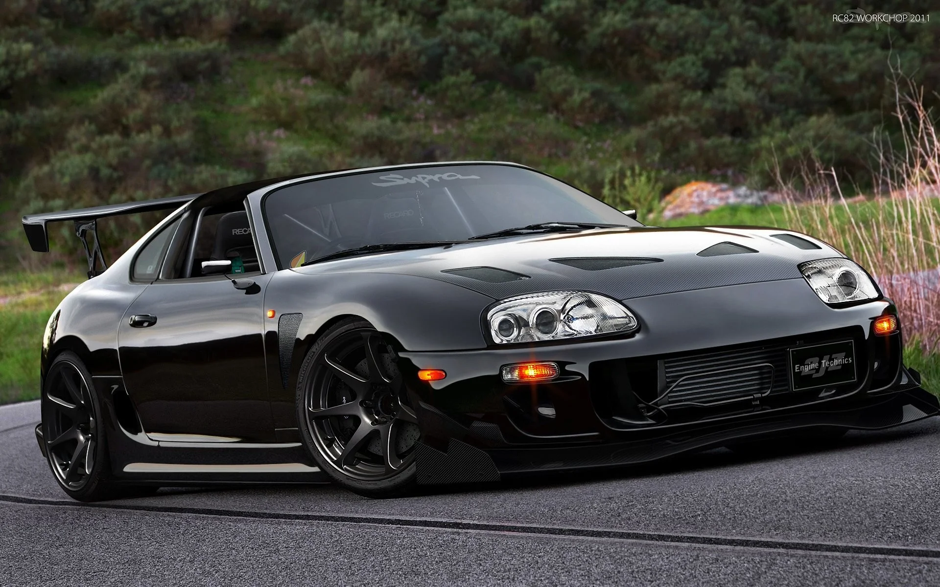 Awesome Black Racing Toyota Supra