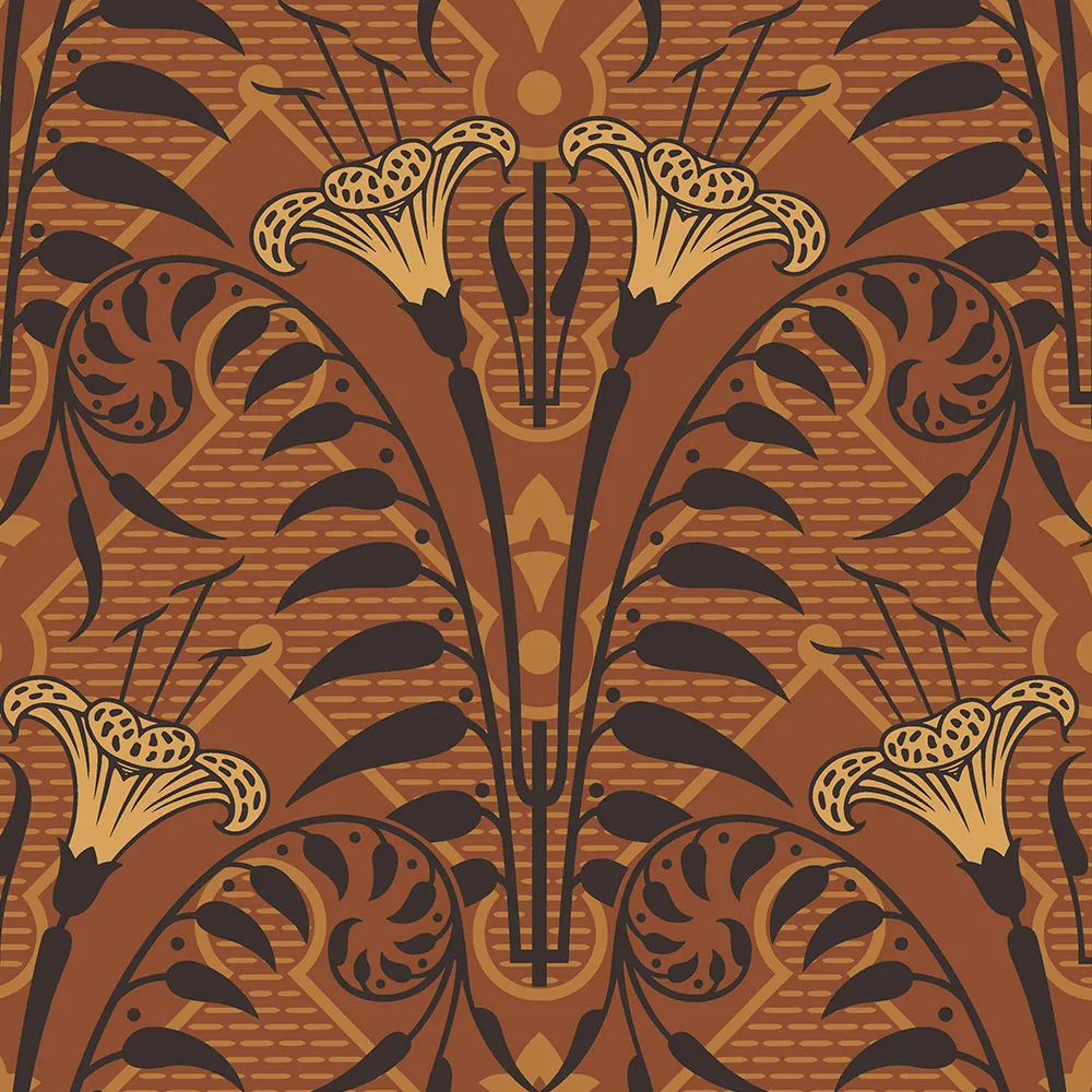 Lily Wallpaper in Jasper: Victorian