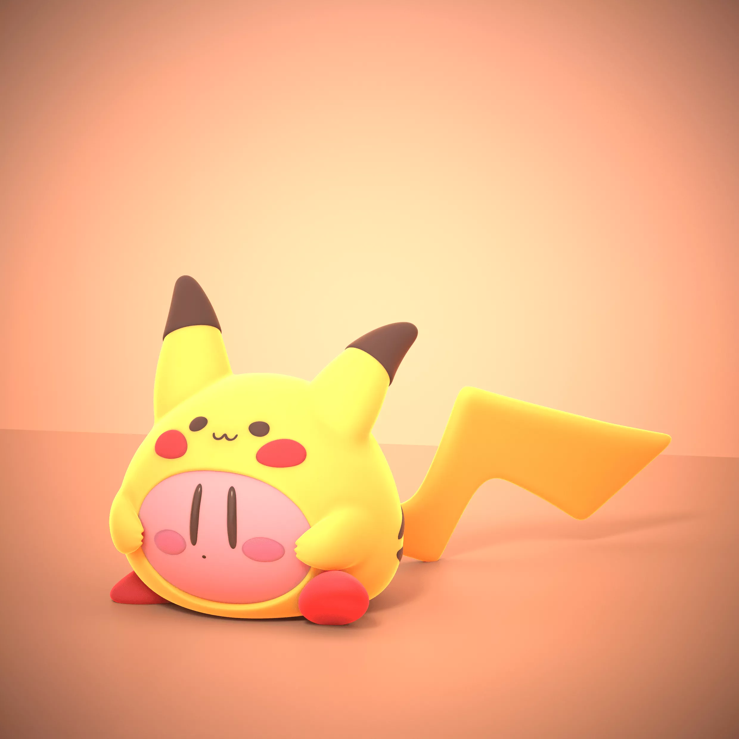 STL file kirby pikachu 3D