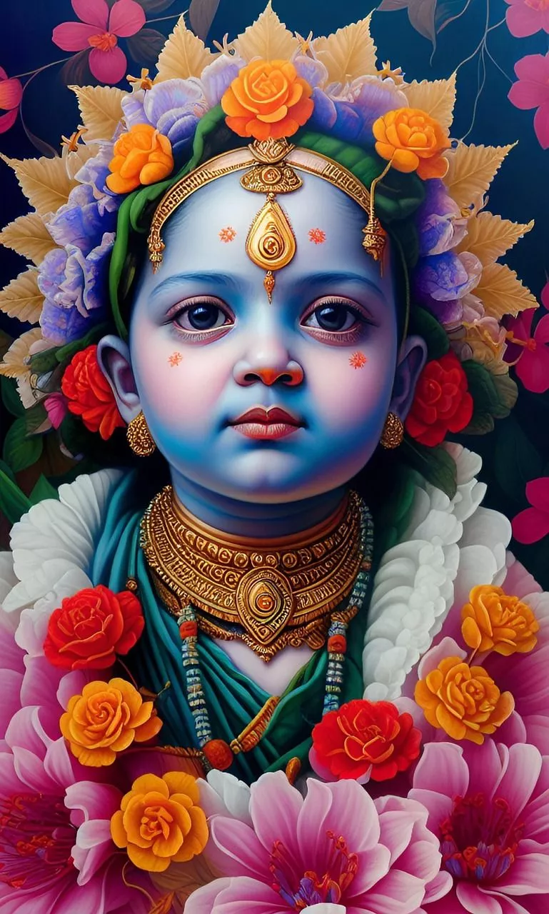 Cute Krishna & Krishna Image