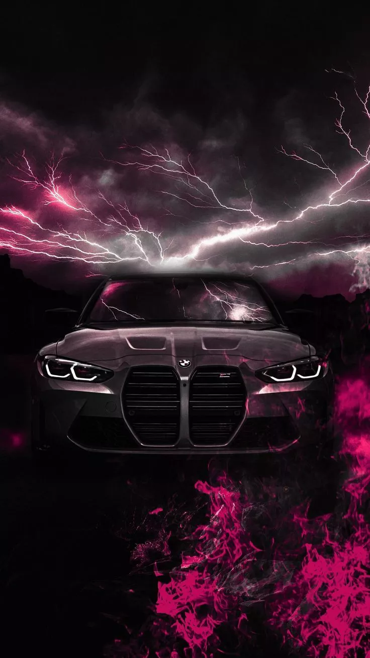 Wallpaper bmw, car, lightning, dark