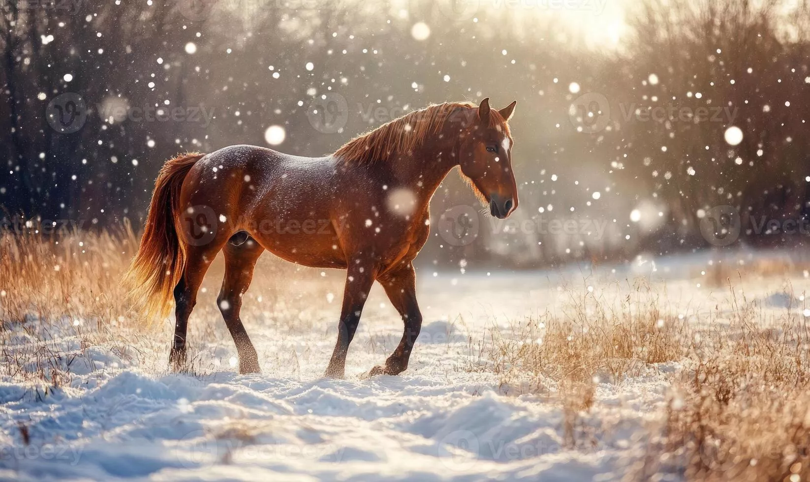 Horses In Snow Image