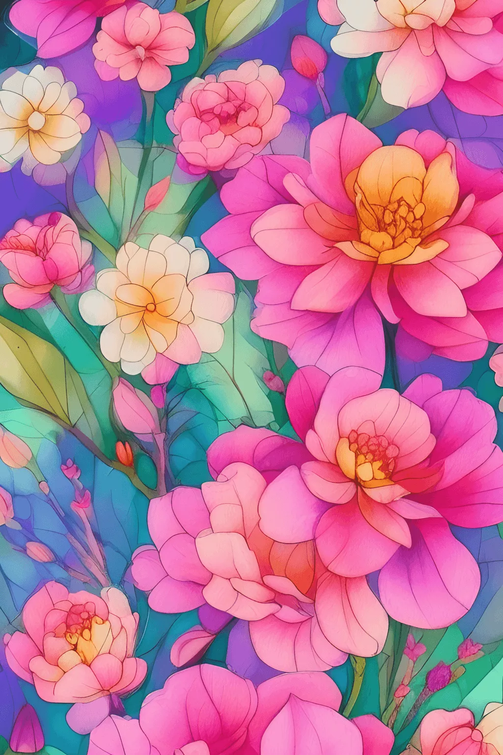 Whimsical Cute Floral Mobile Wallpaper