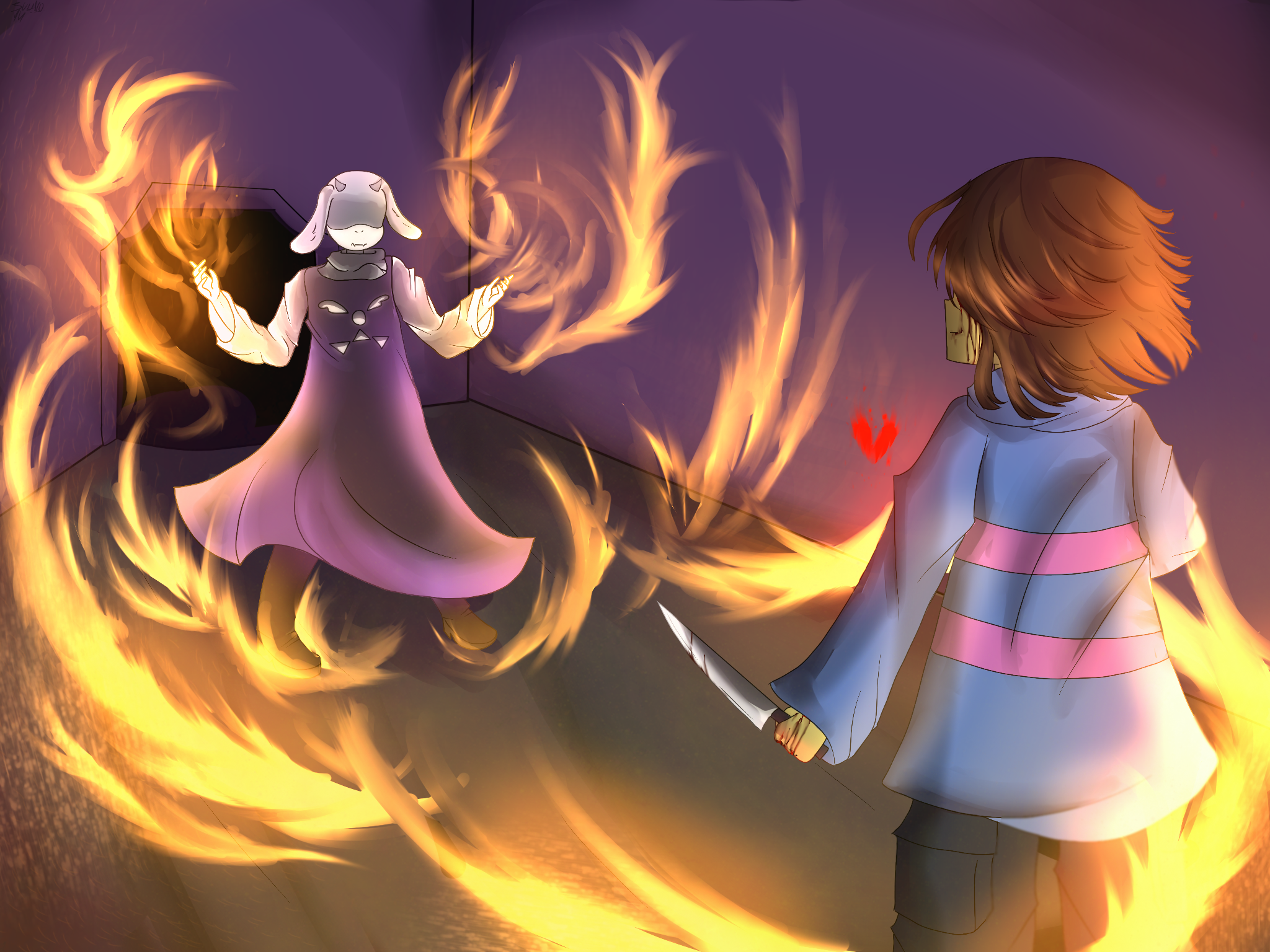 Toriel vs Frisk fight