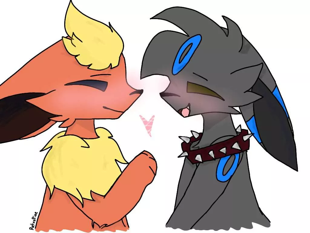 Flareon x Umbreon fanart. Pokémon Amino