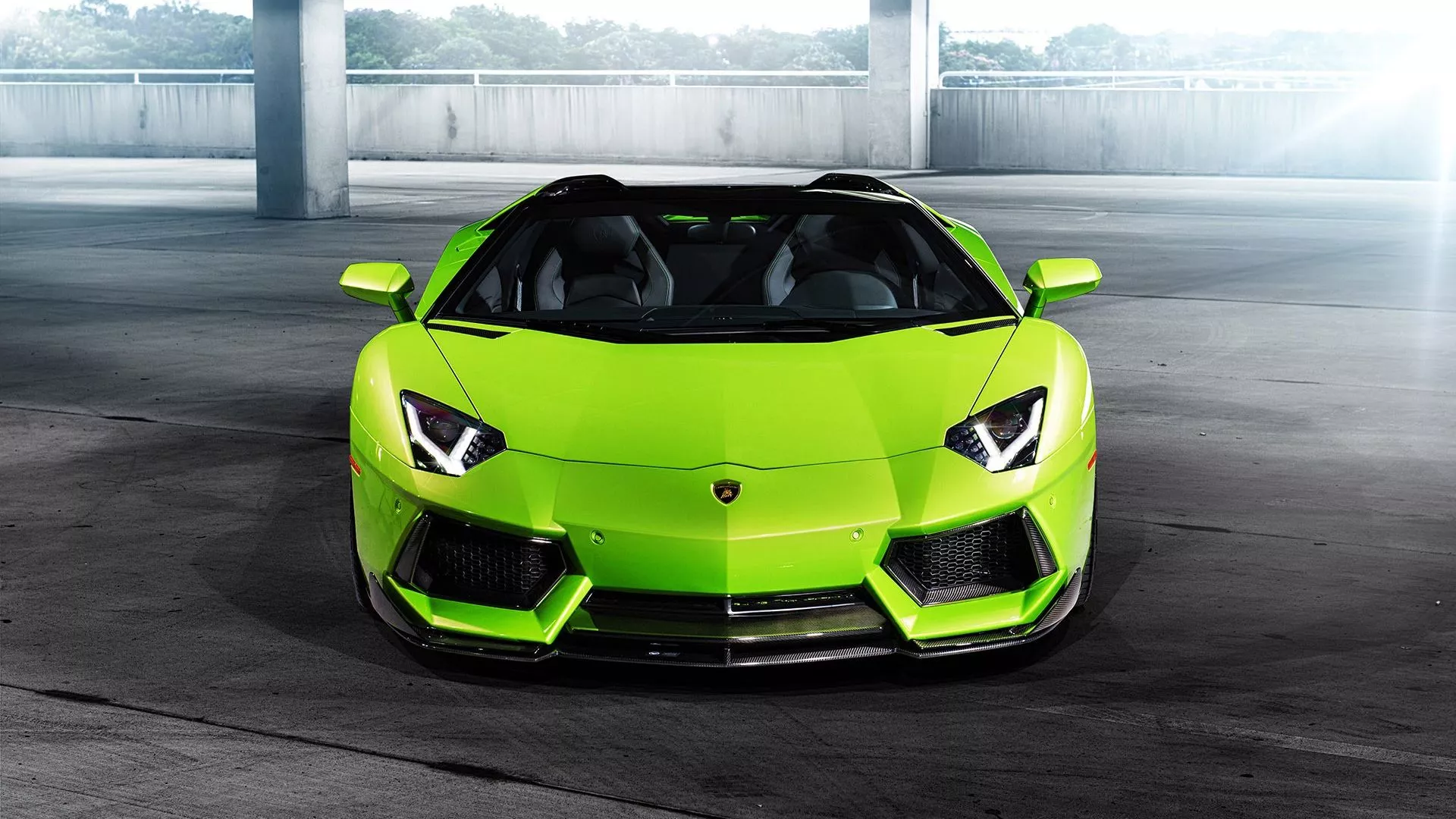Green Lamborghini Aventador Car HD Cars