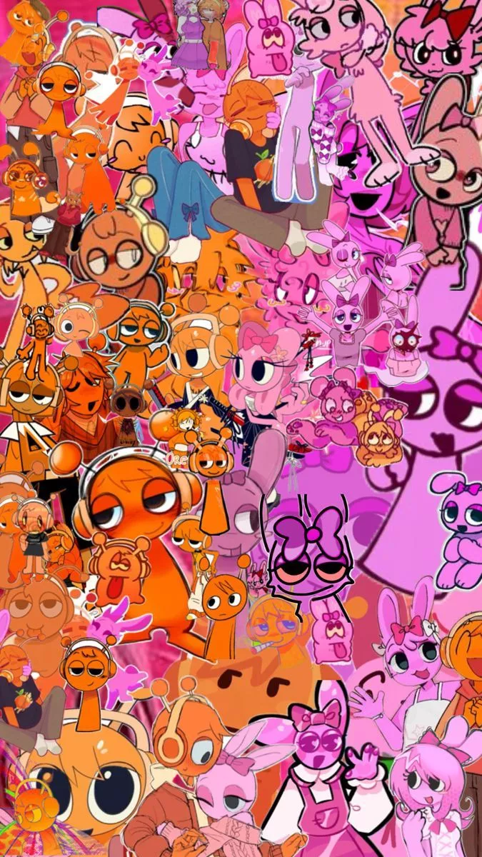 Oren x pinki sprunki orange pink. Arte