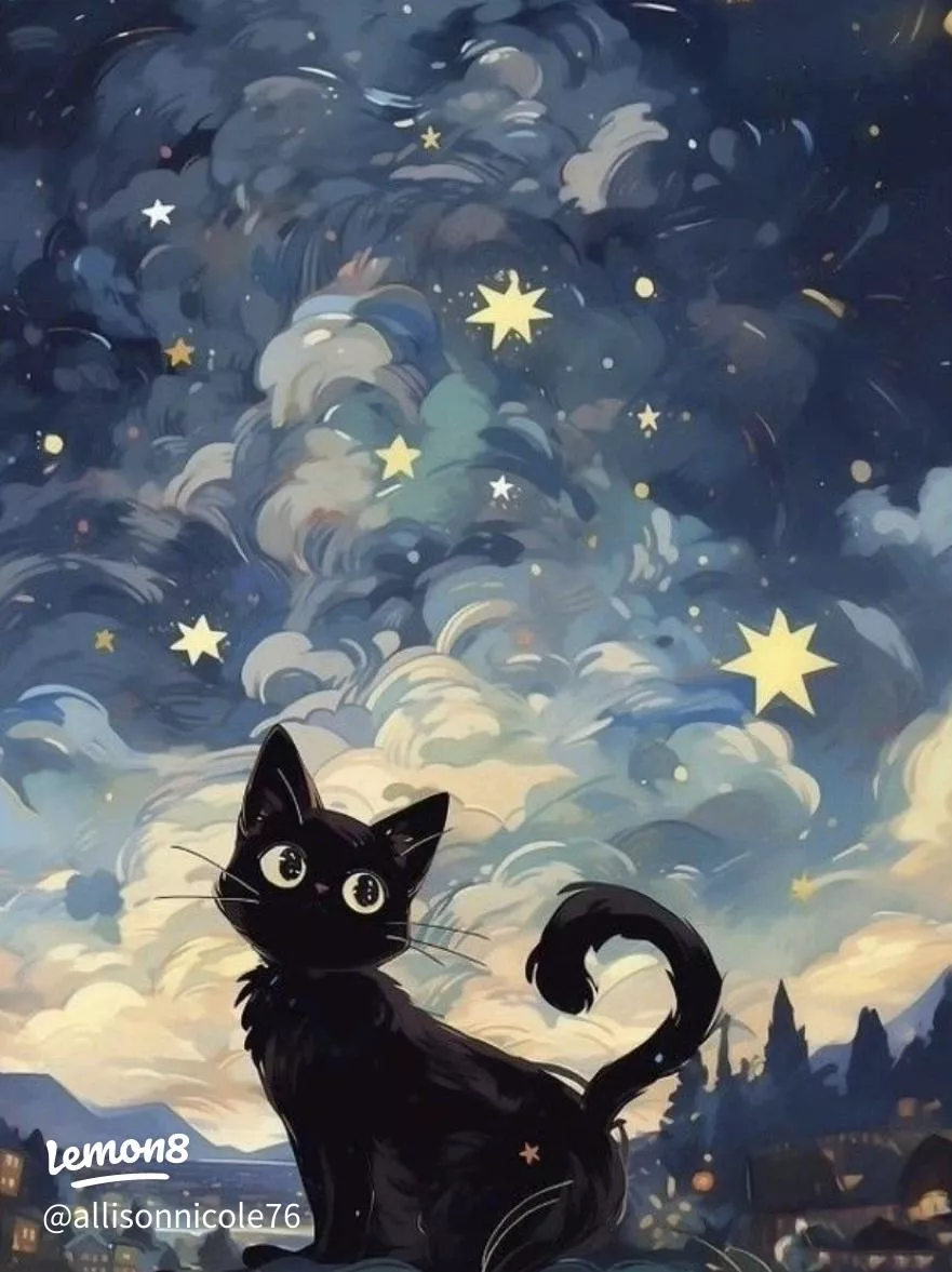 Black cat background. Gallery posted