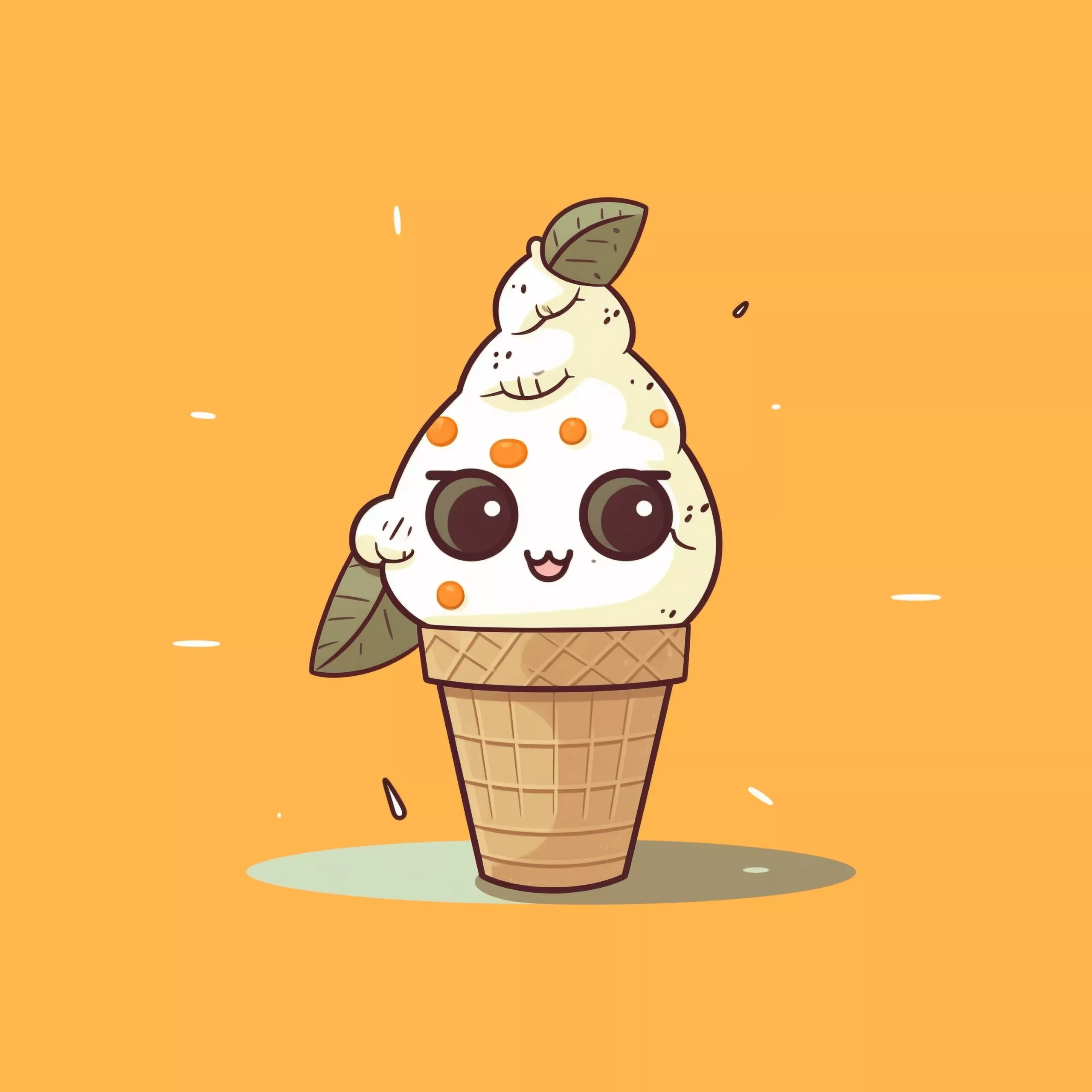 Kawaii ice cream Wallpaper 4K, Desert