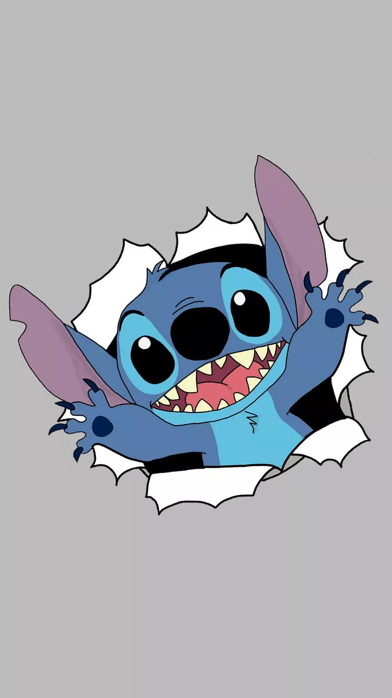 Stitch, angry, disney, gray, iphone, lilo, movie, samsung, blue, HD phone wallpaper