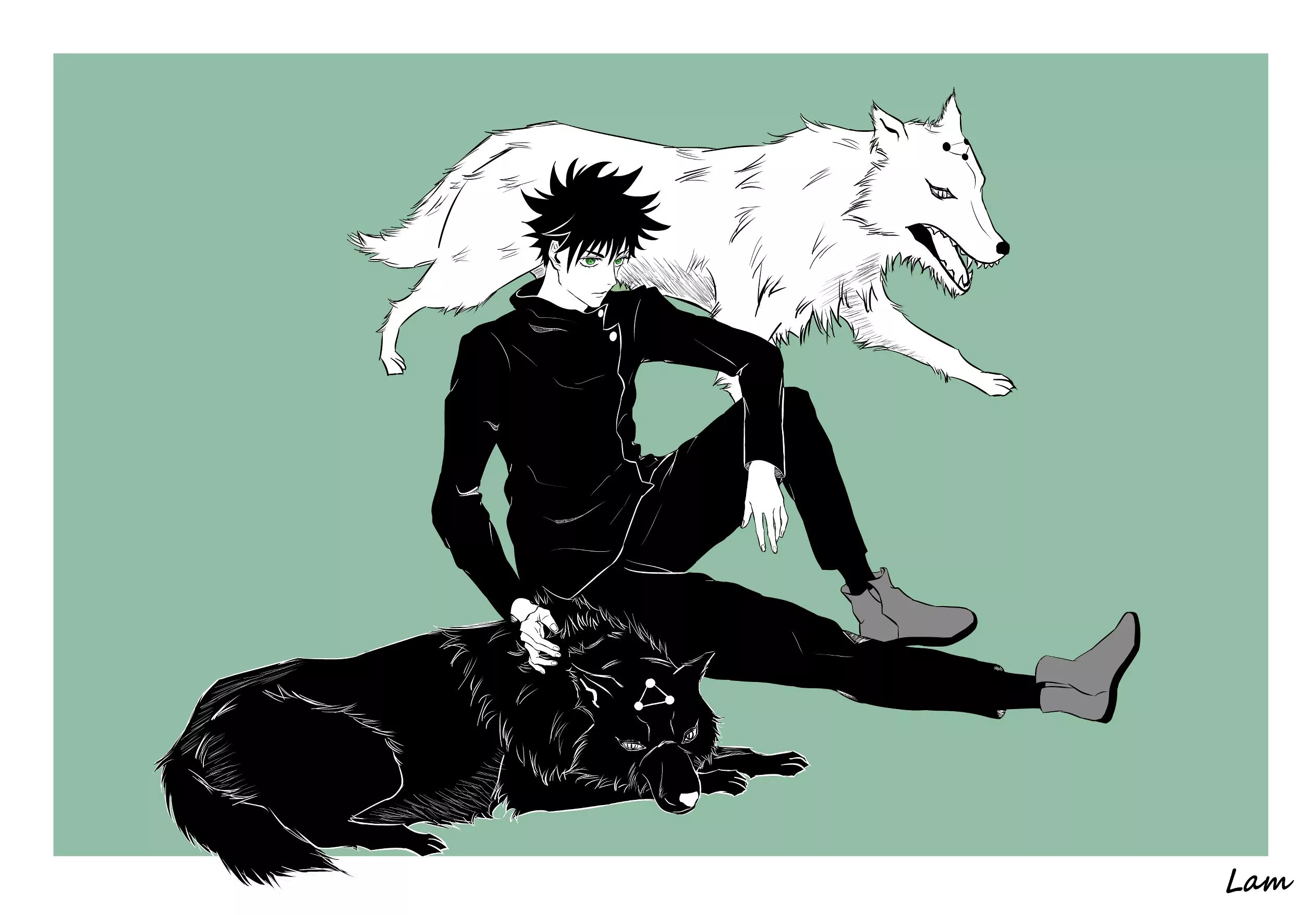 Green Eyes School Uniform Black Hair