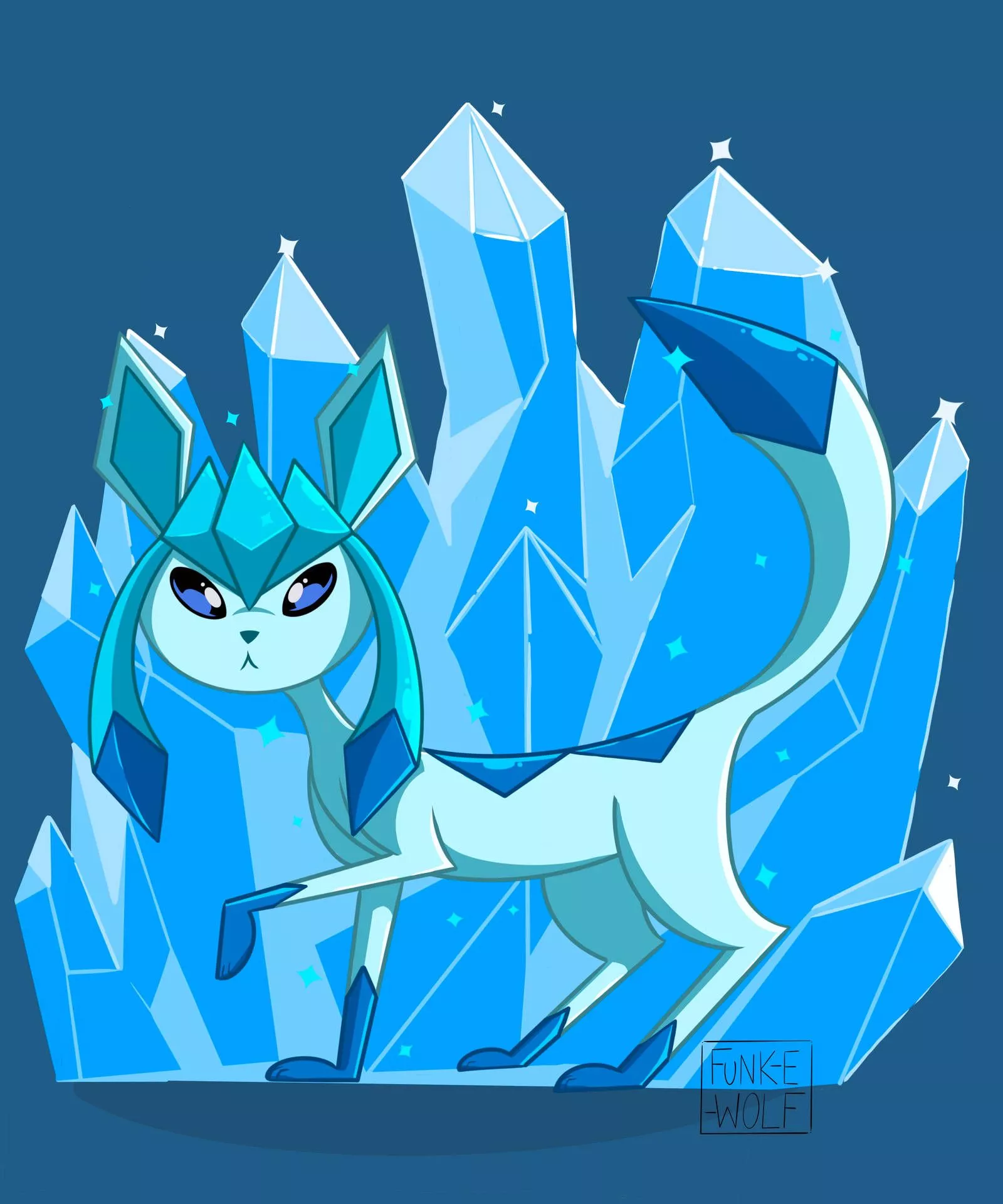 Download Cute Glaceon Cartoon Wallpaper