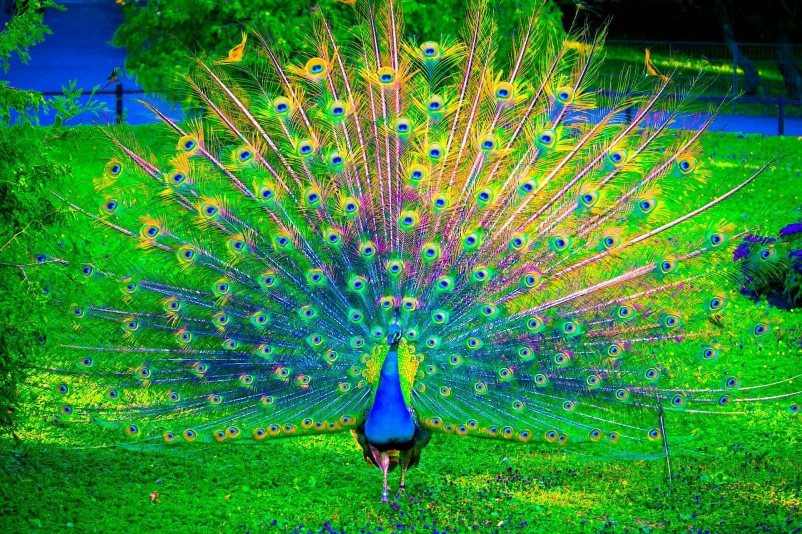 Blue Peacock Bird
