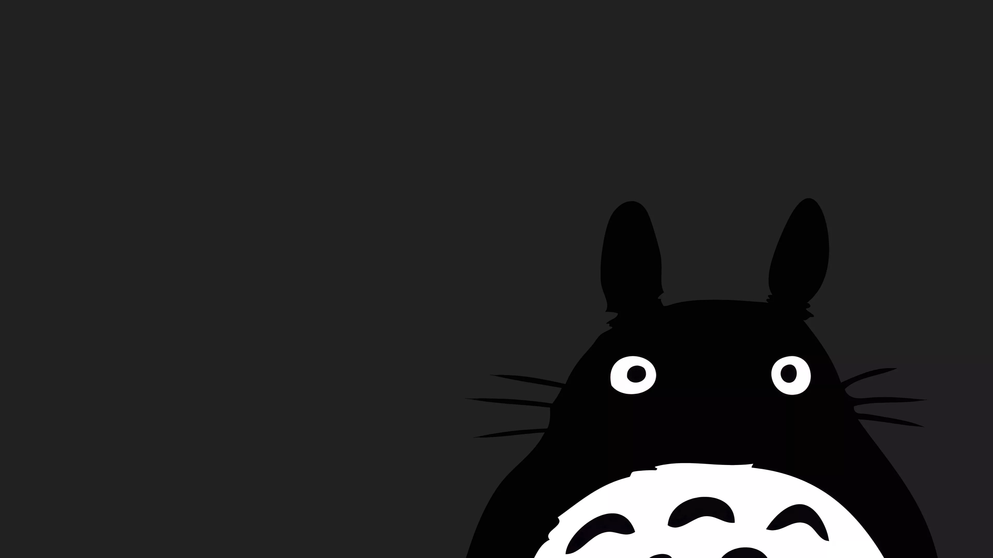 Totoro Wallpaper 4K, Minimalist, Dark