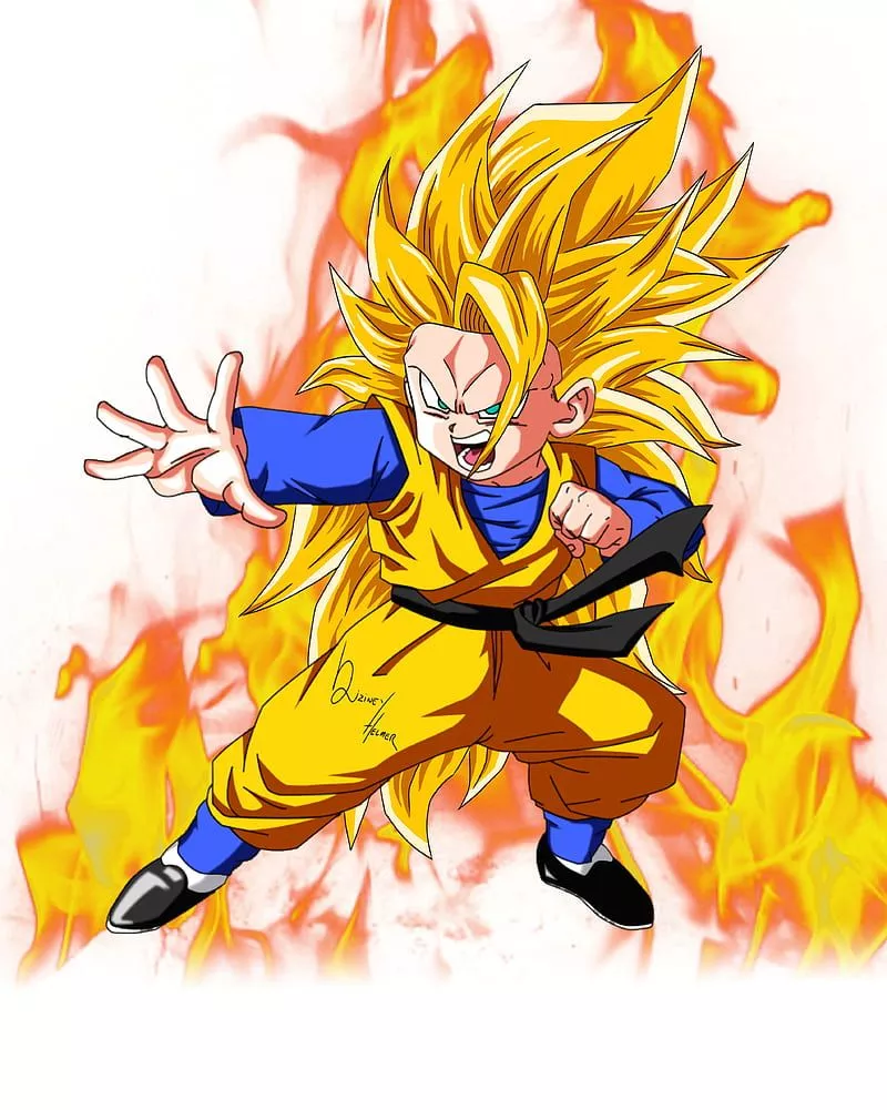 Goten, anime, dbz, fanart, goku, ssj3