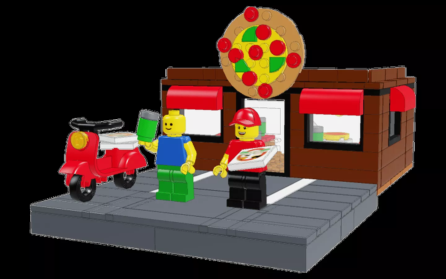 Mecabricks.com. Work at a pizza place