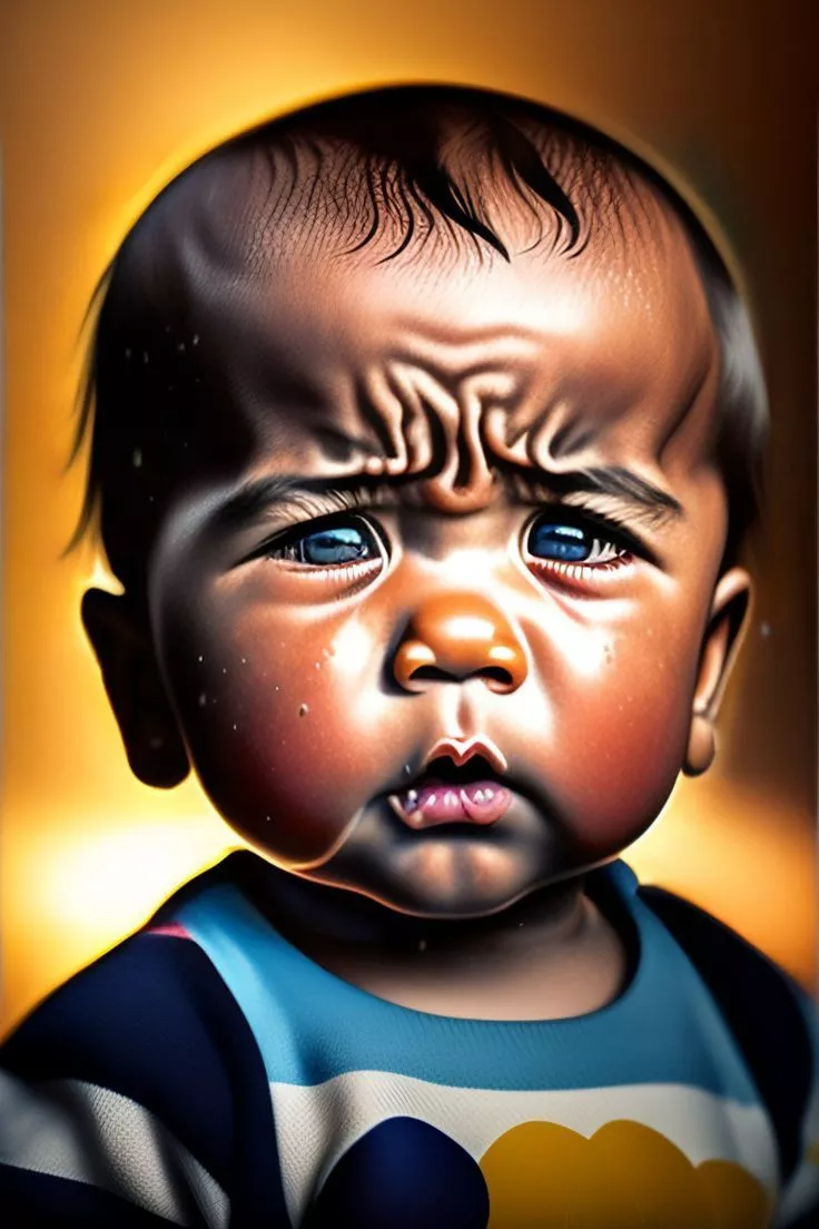 Poor child cute ai art