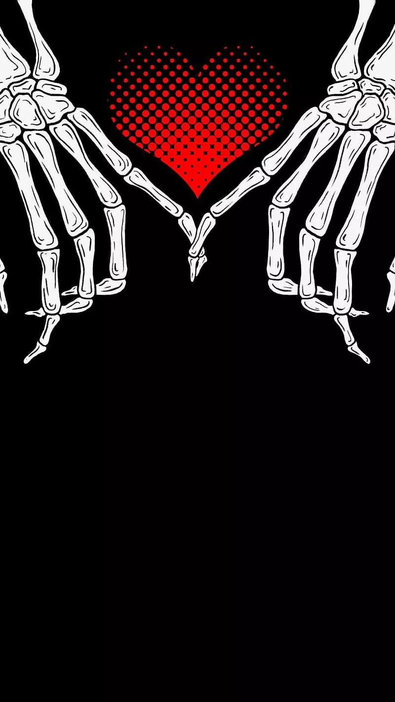 HD broken heart skull wallpaper