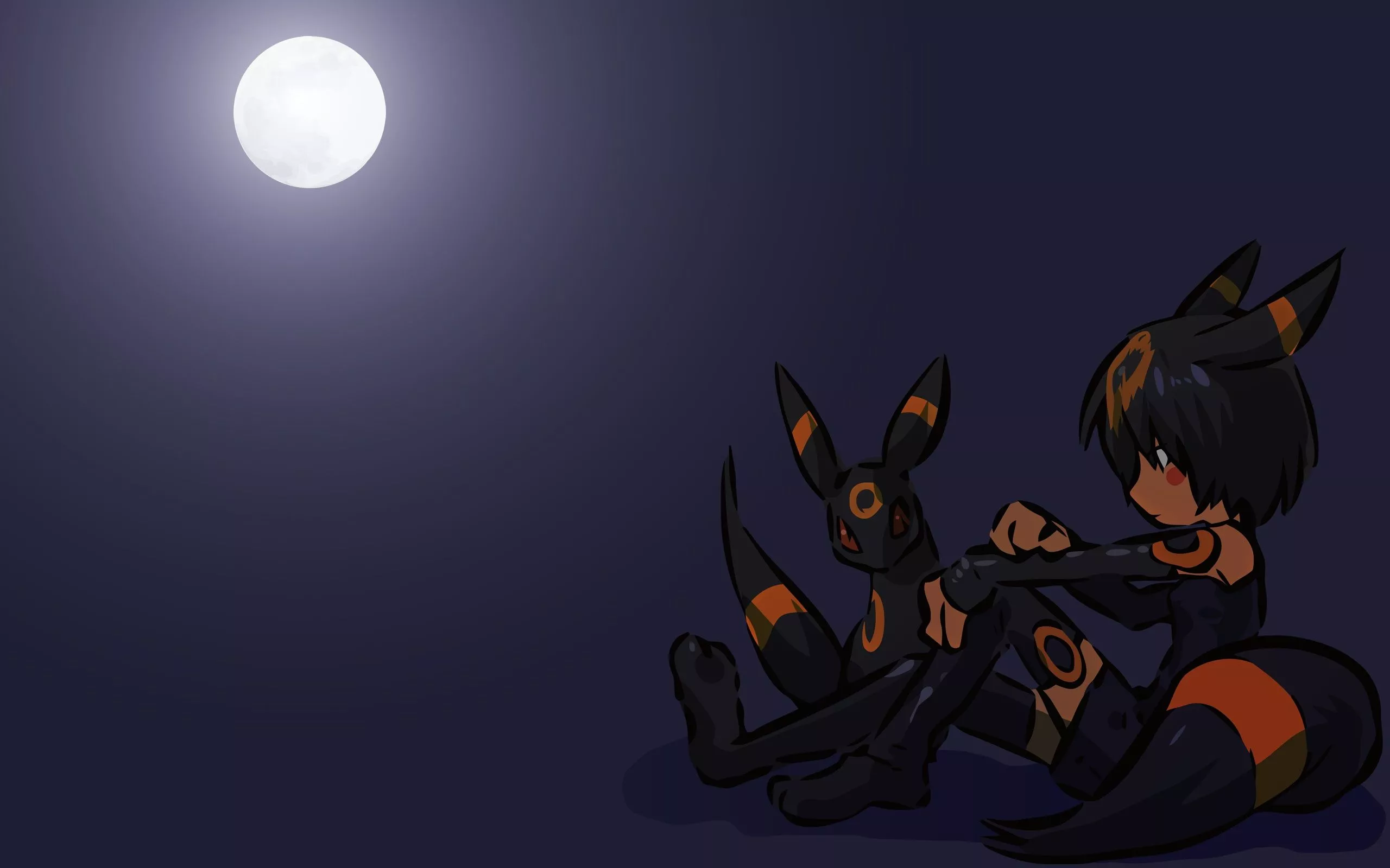 Wallpaper the moon, girl, tail, girl