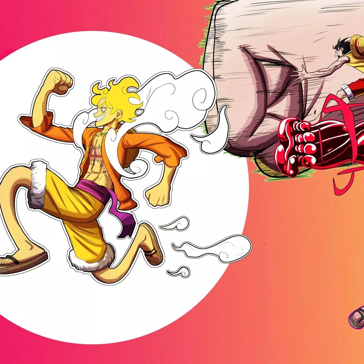 Sun God Nika Wallpaper 4K, Luffy, One Piece