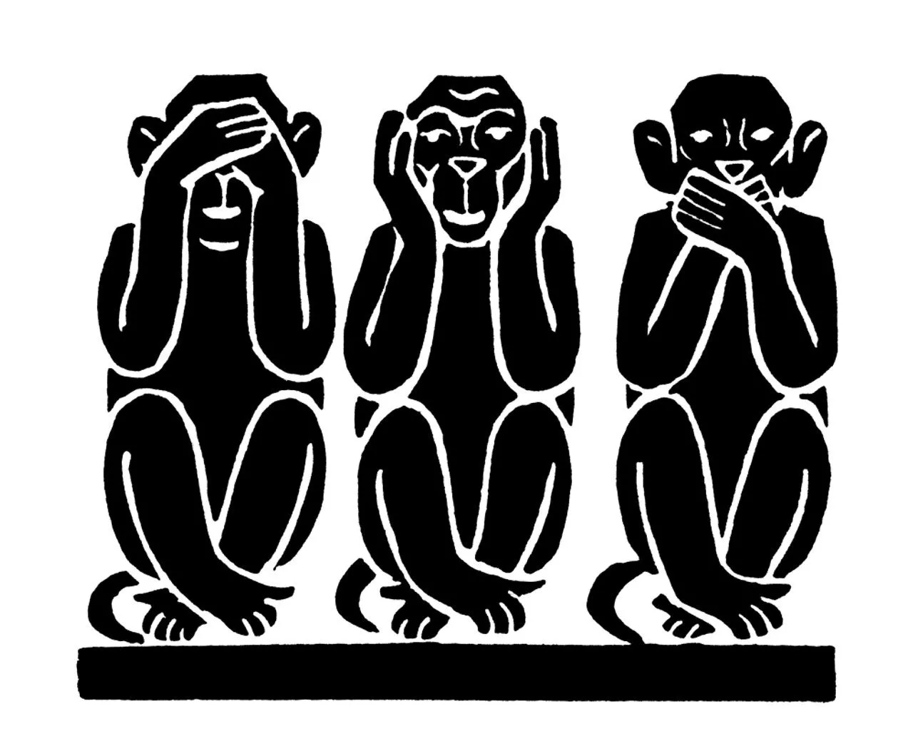 The Three Monkeys. /Nsee No Evil, Hear