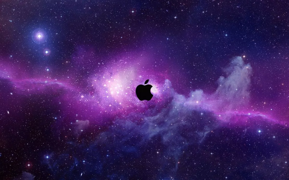 Space Stars Galaxy Apple Logo Wallpaper