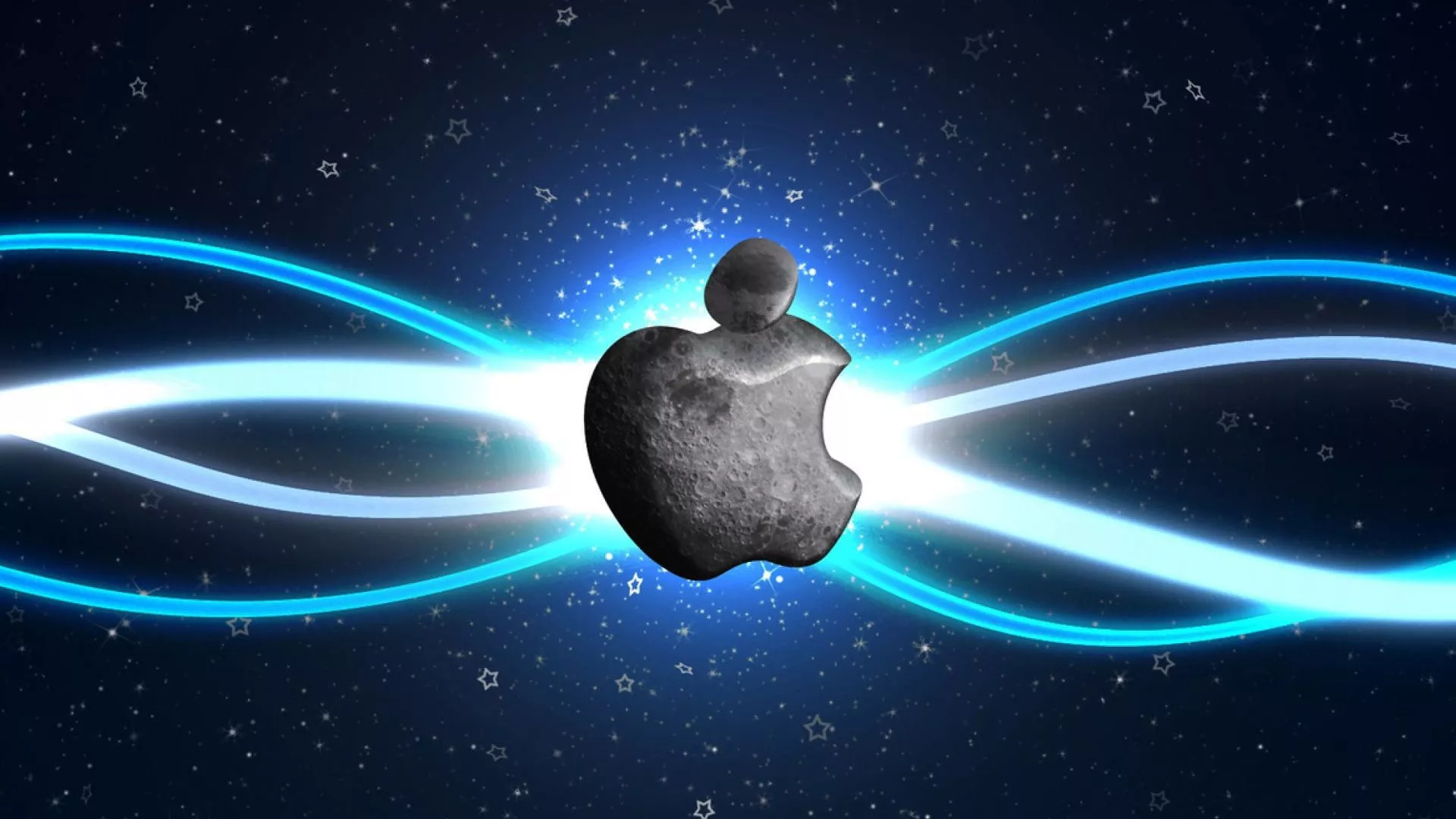 Apple In Space Background Technology HD